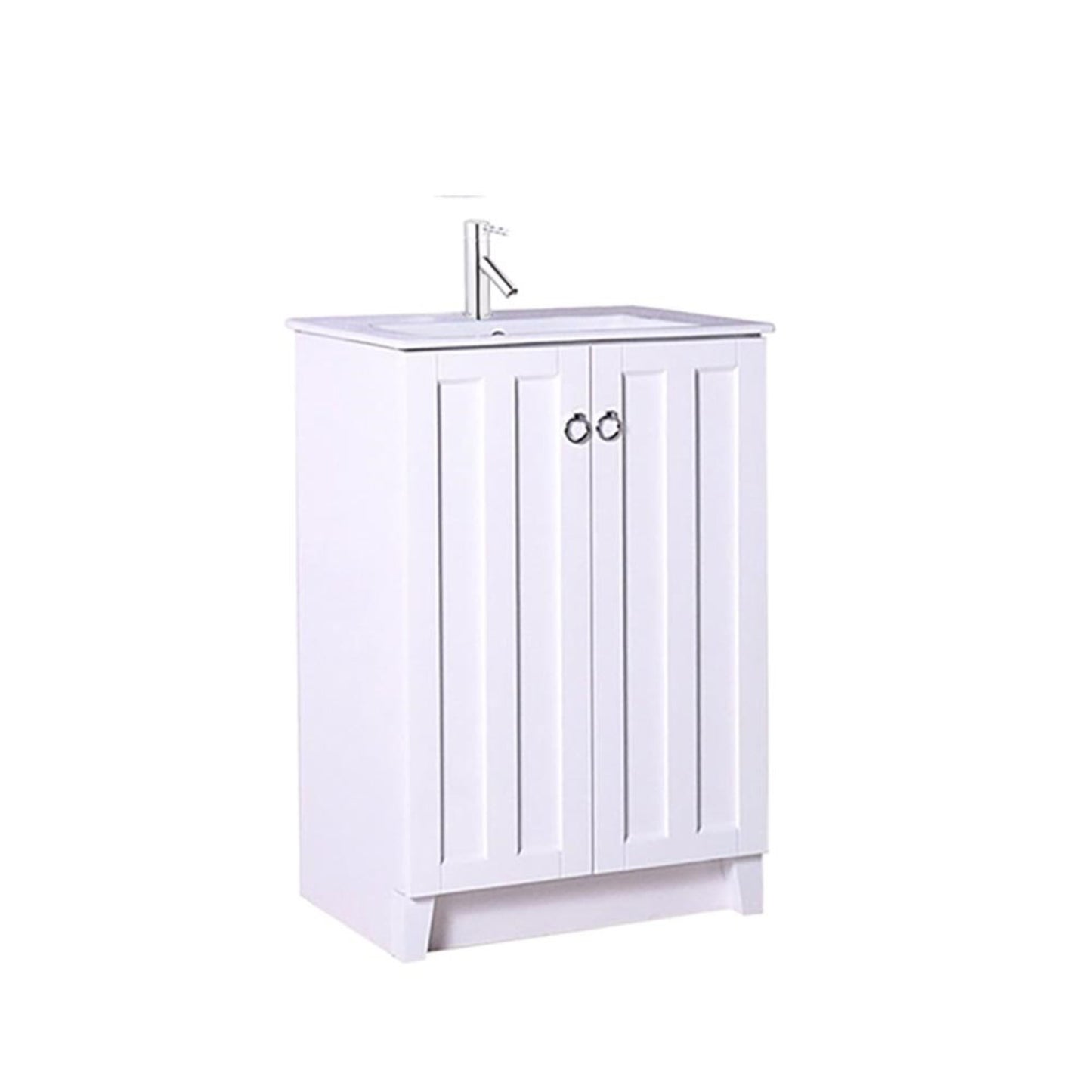 24" Single sink vanity manufactured wood white