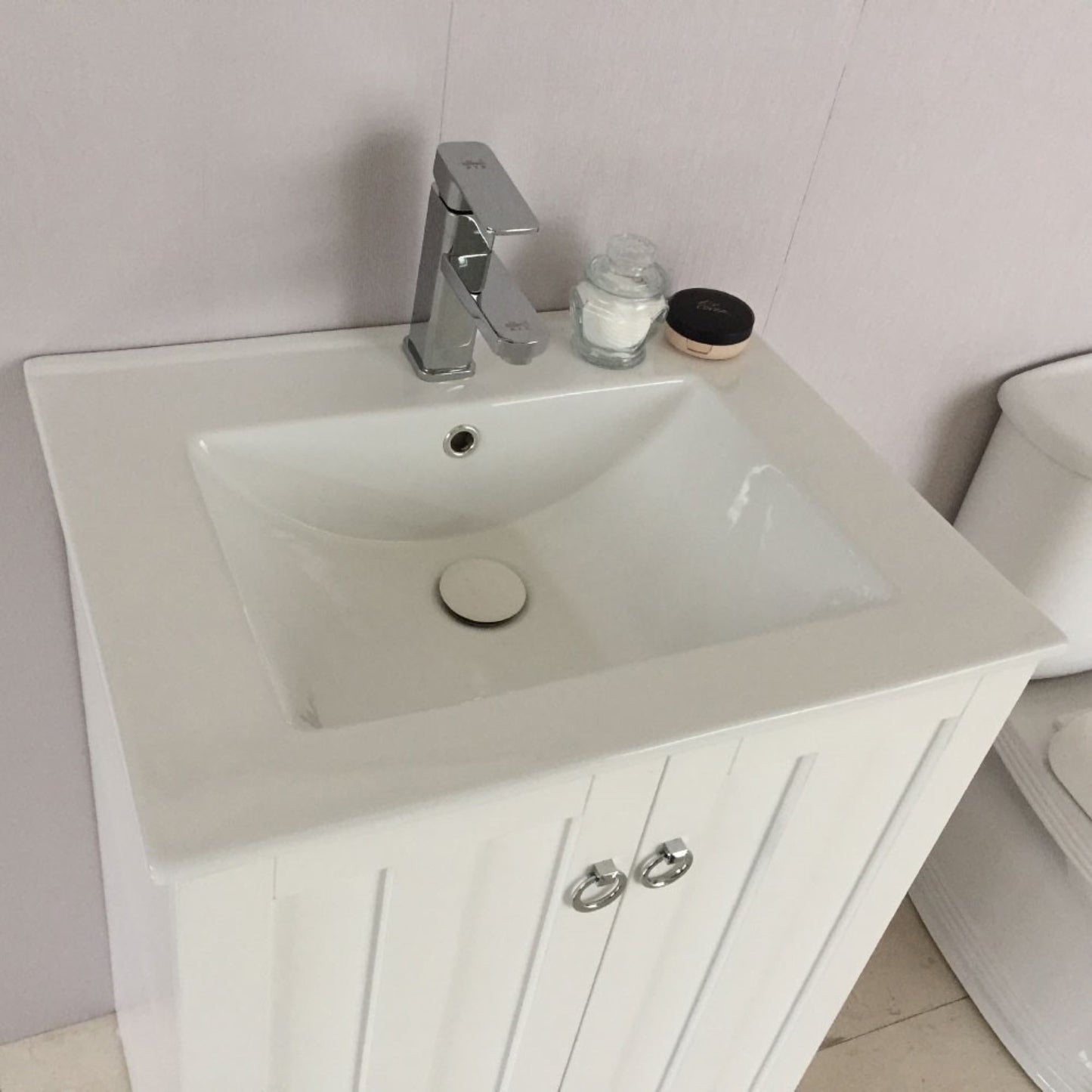 24" Single sink vanity manufactured wood white