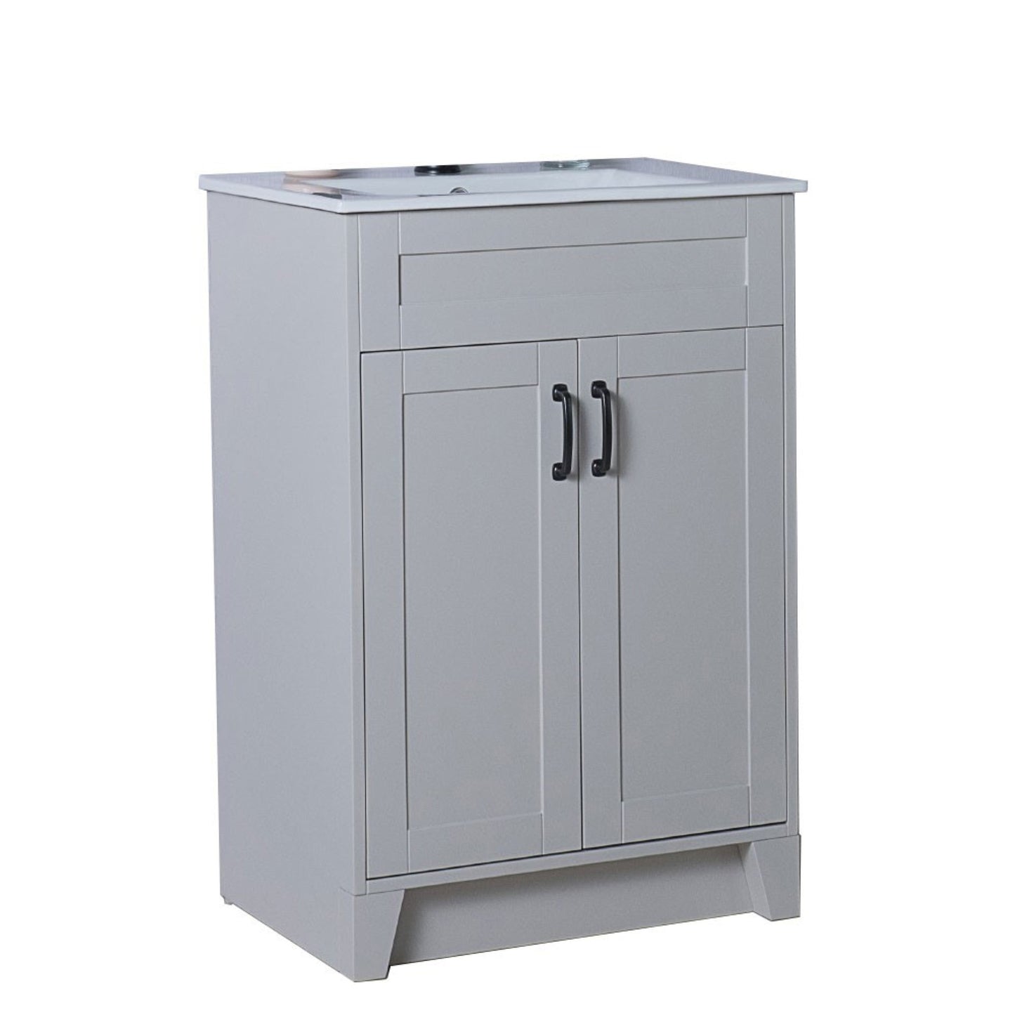 24" Single sink vanity manufactured wood light gray