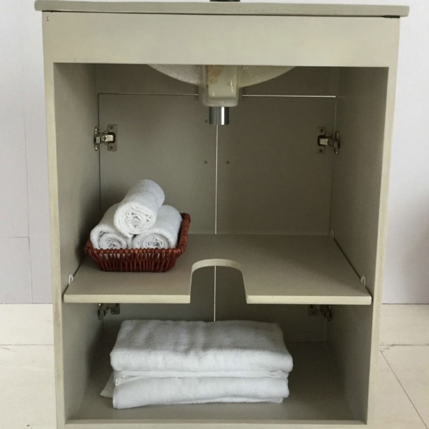 24" Single sink vanity manufactured wood light gray