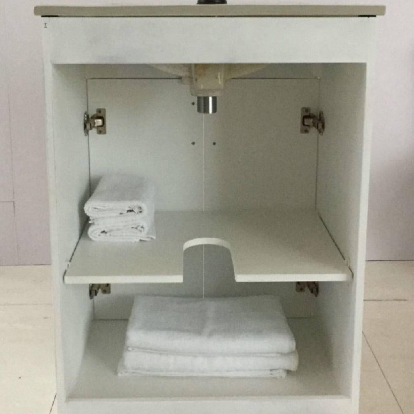 24" Single sink vanity manufactured wood white