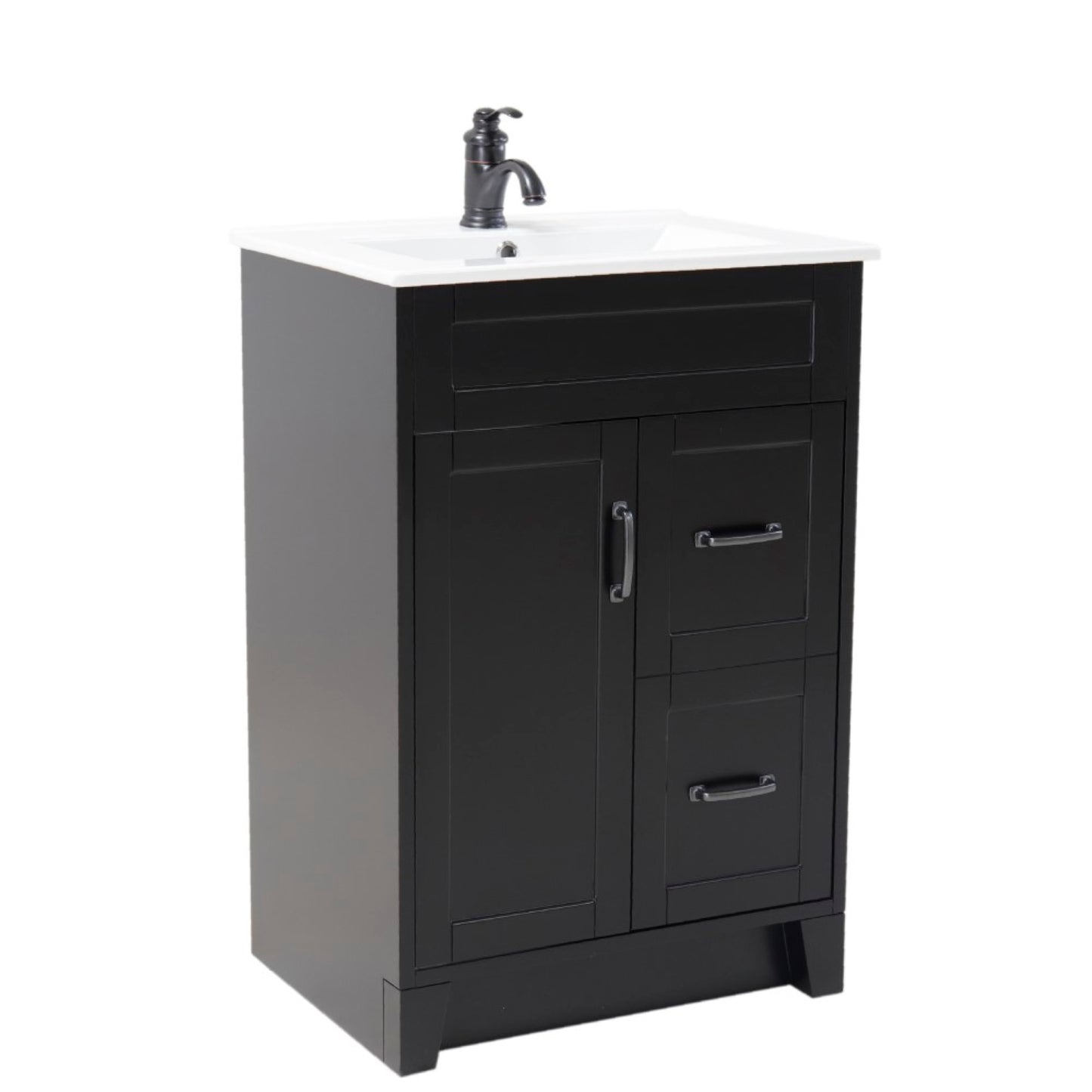 24" Single sink vanity manufactured wood espresso
