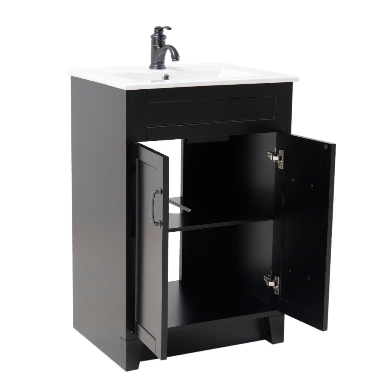 24" Single sink vanity manufactured wood espresso