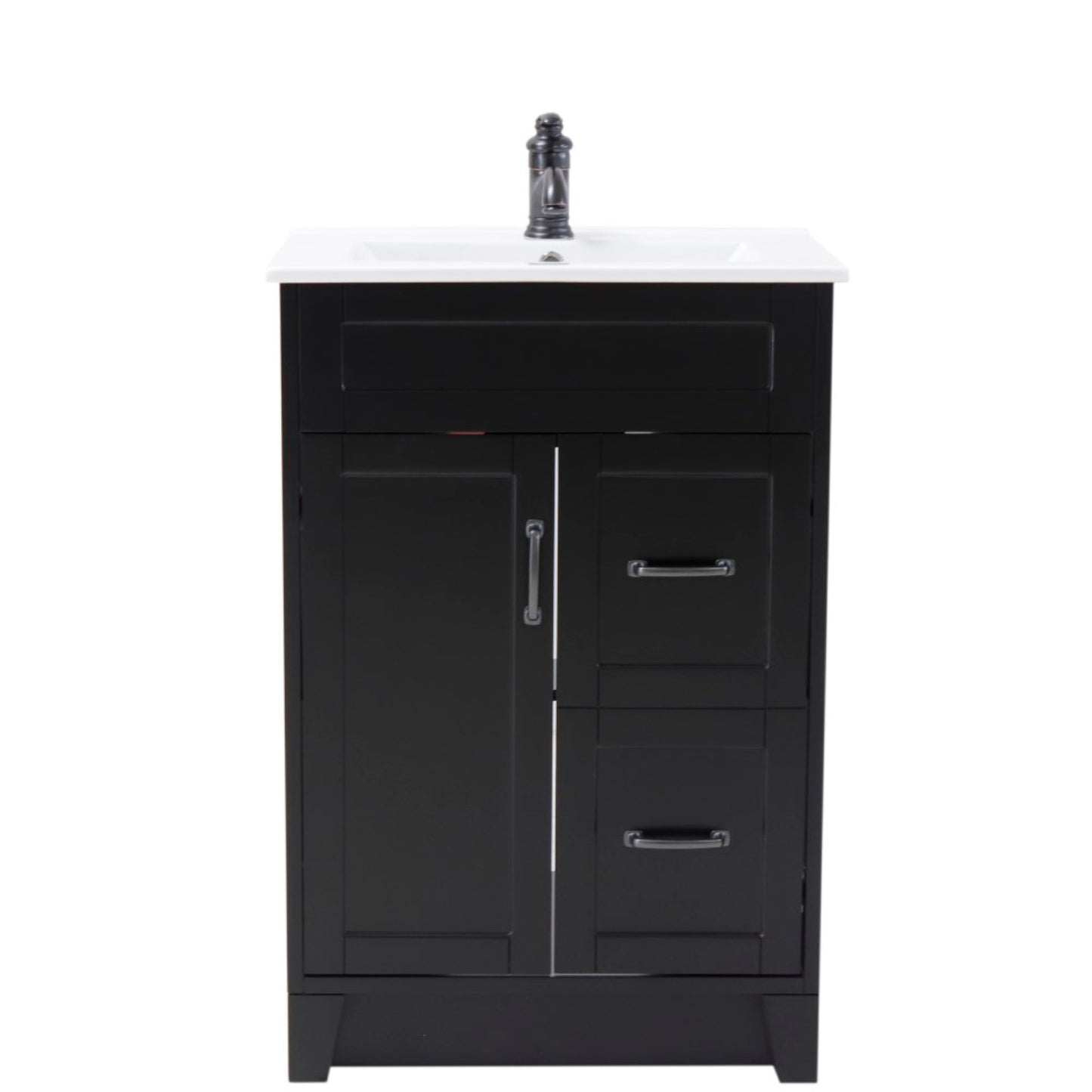 24" Single sink vanity manufactured wood espresso