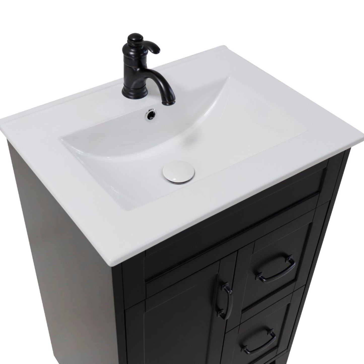 24" Single sink vanity manufactured wood espresso