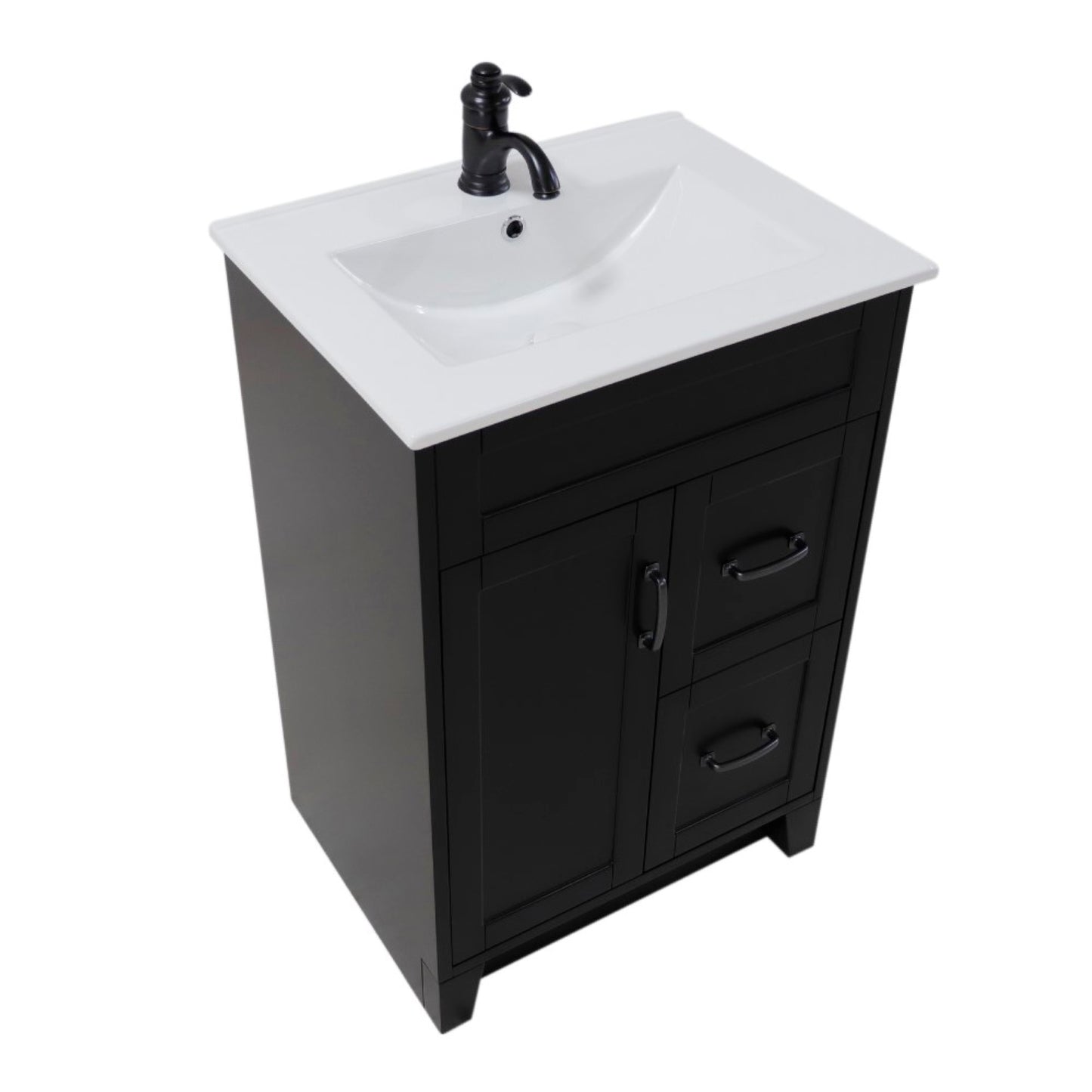 24" Single sink vanity manufactured wood espresso