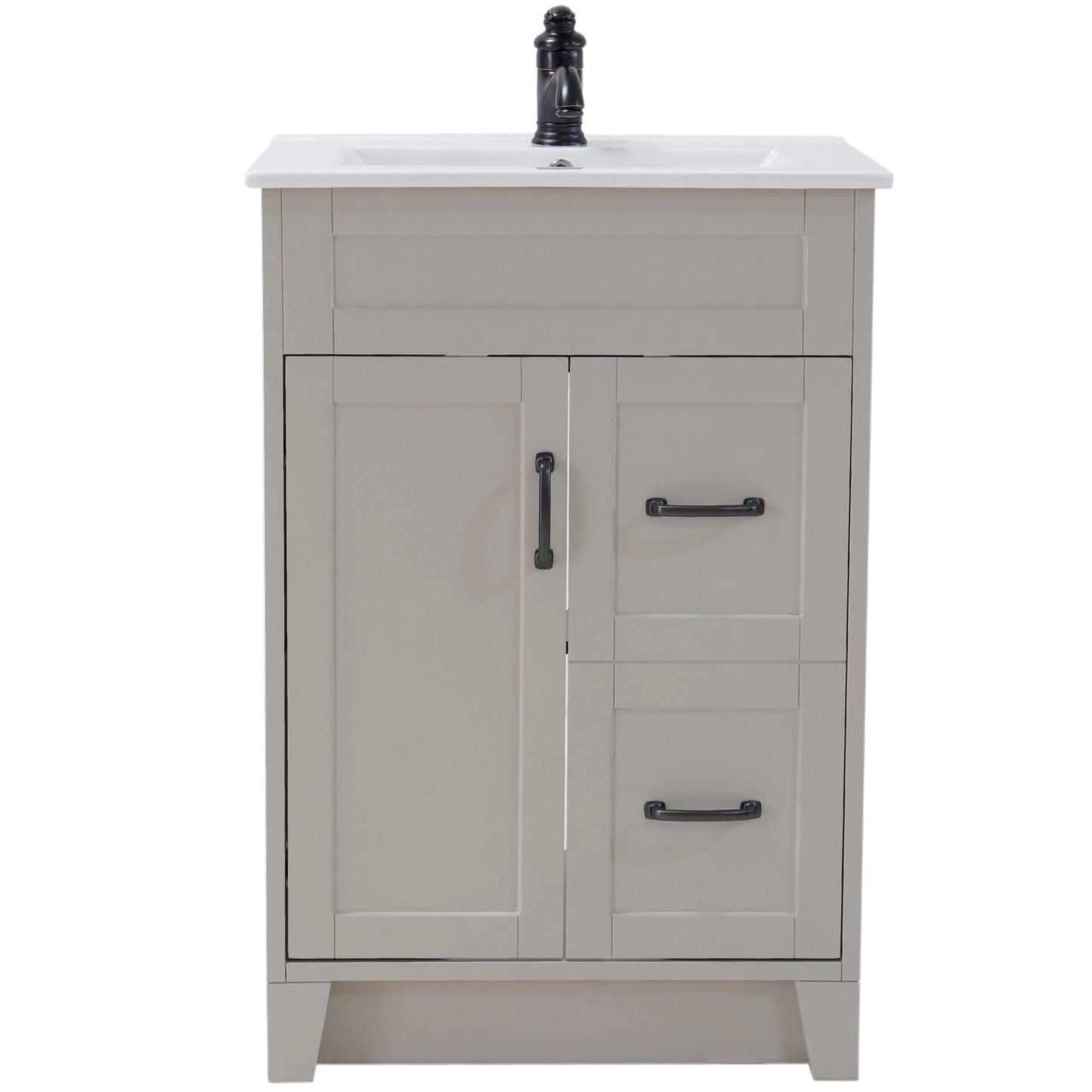 24" Single sink vanity manufactured wood light gray