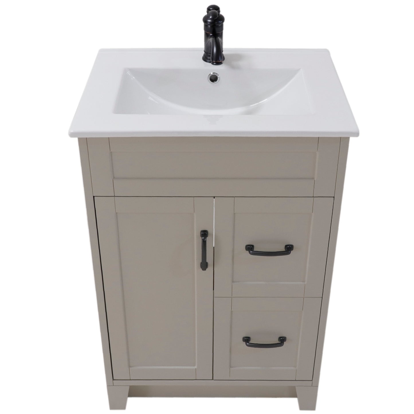 24" Single sink vanity manufactured wood light gray