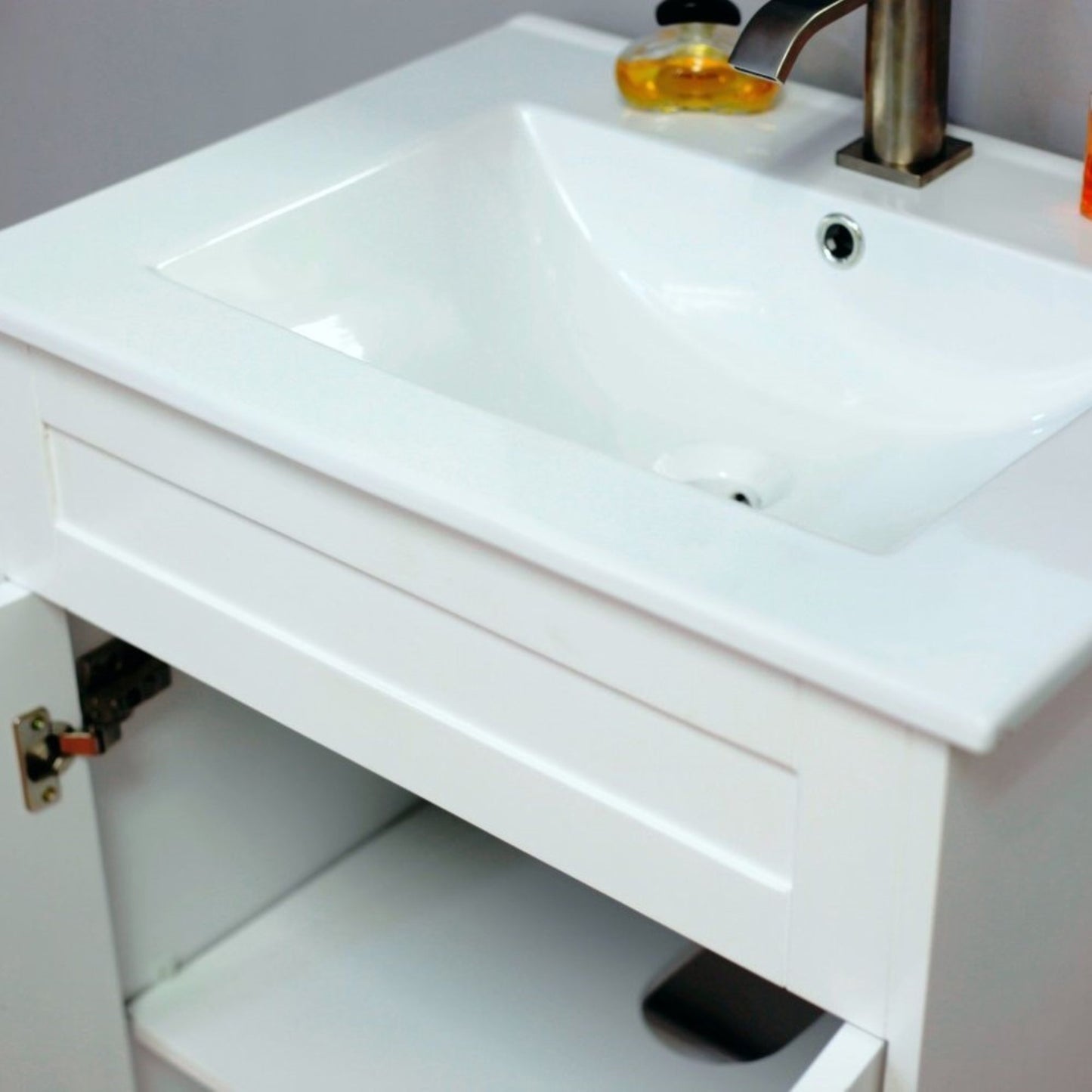 24" Single sink vanity manufactured wood white