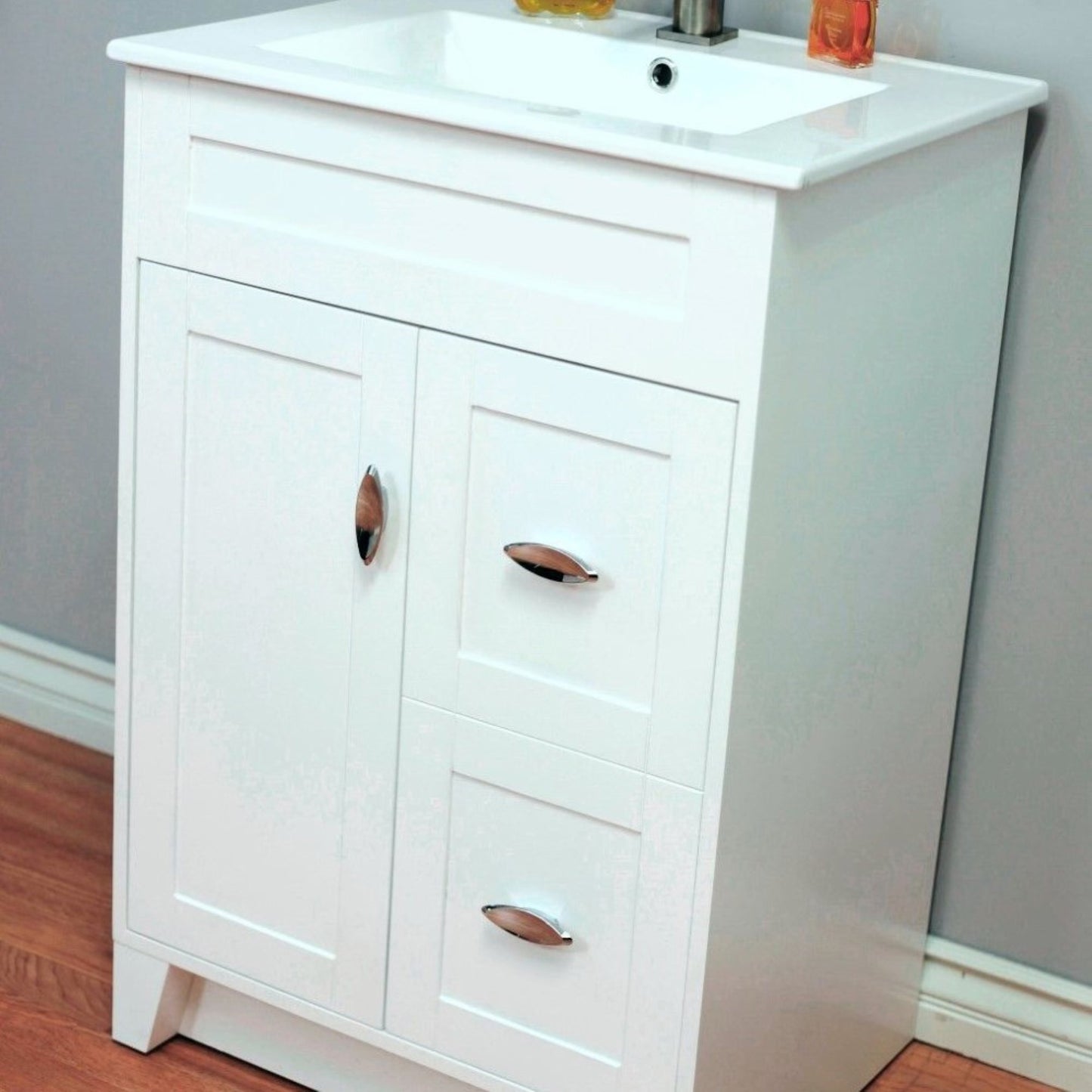 24" Single sink vanity manufactured wood white
