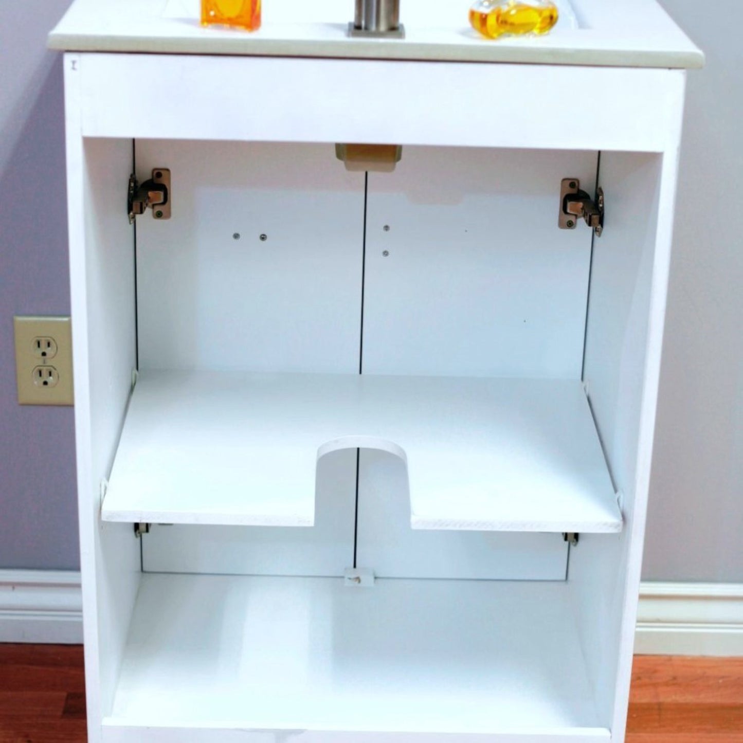 24" Single sink vanity manufactured wood white