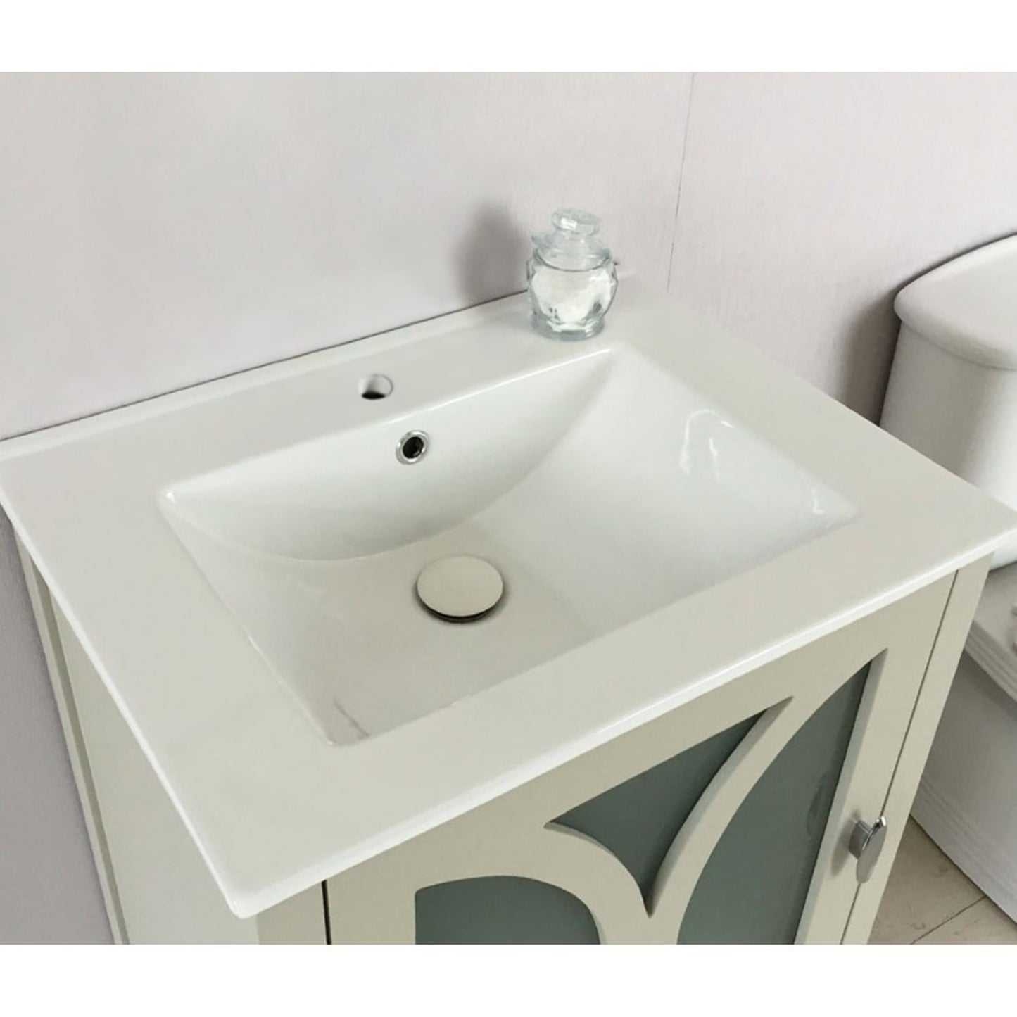 24" Single sink vanity manufactured wood light gray