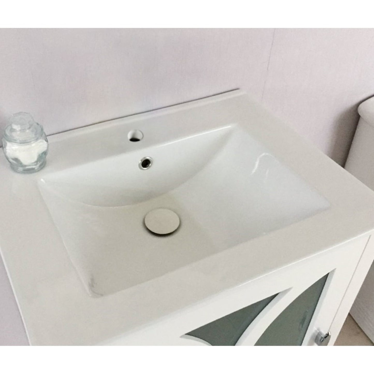 24" Single sink vanity manufactured wood white