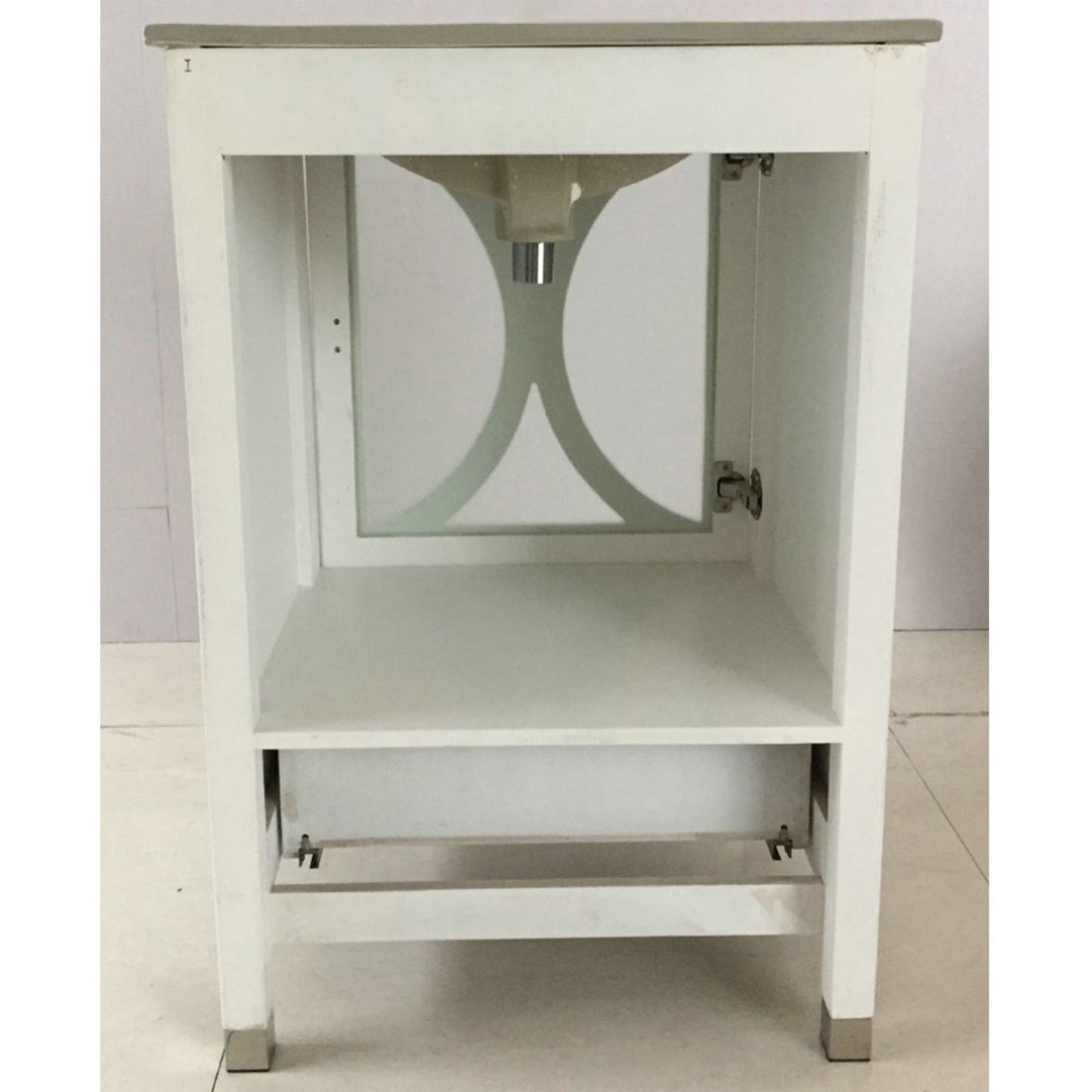 24" Single sink vanity manufactured wood white