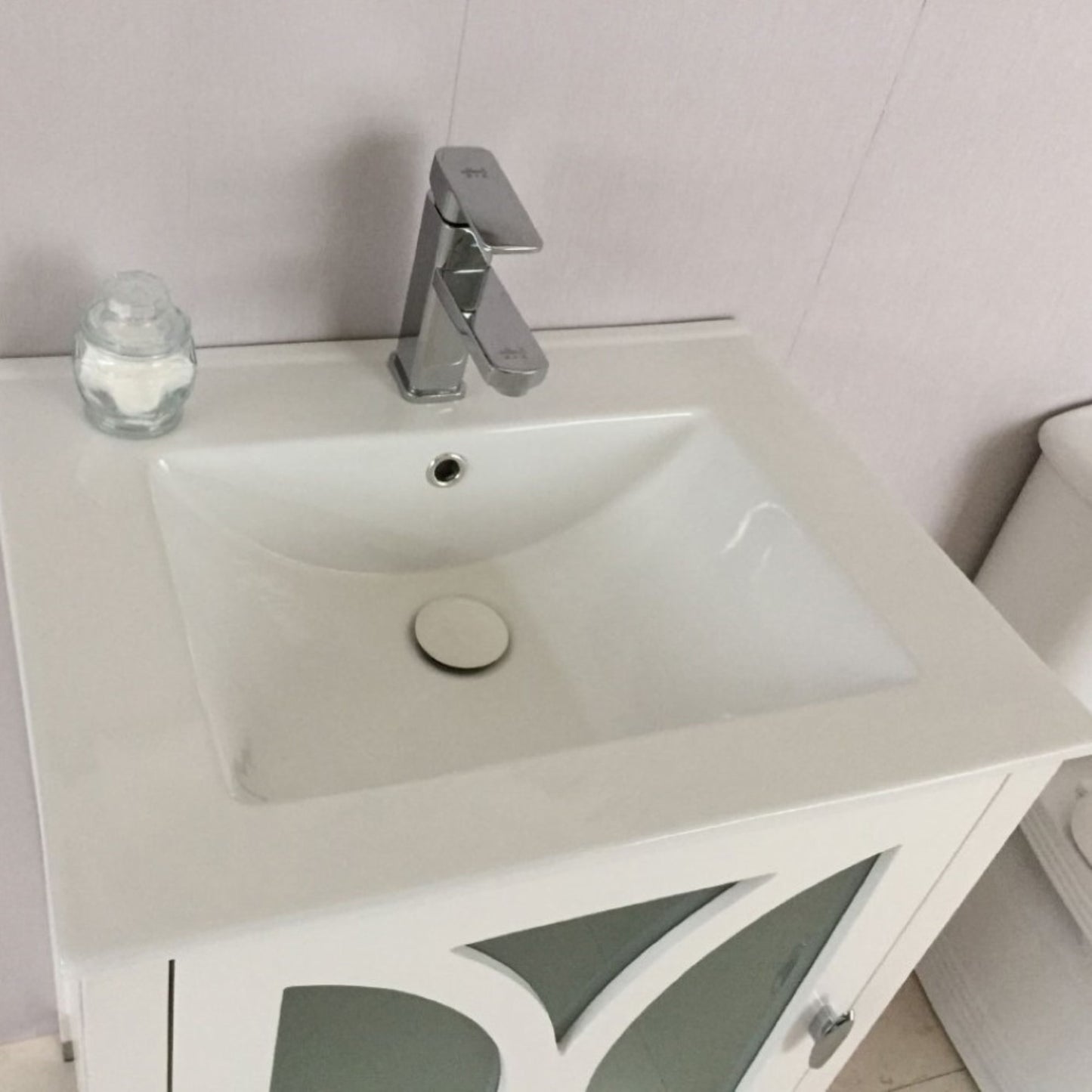 24" Single sink vanity manufactured wood white