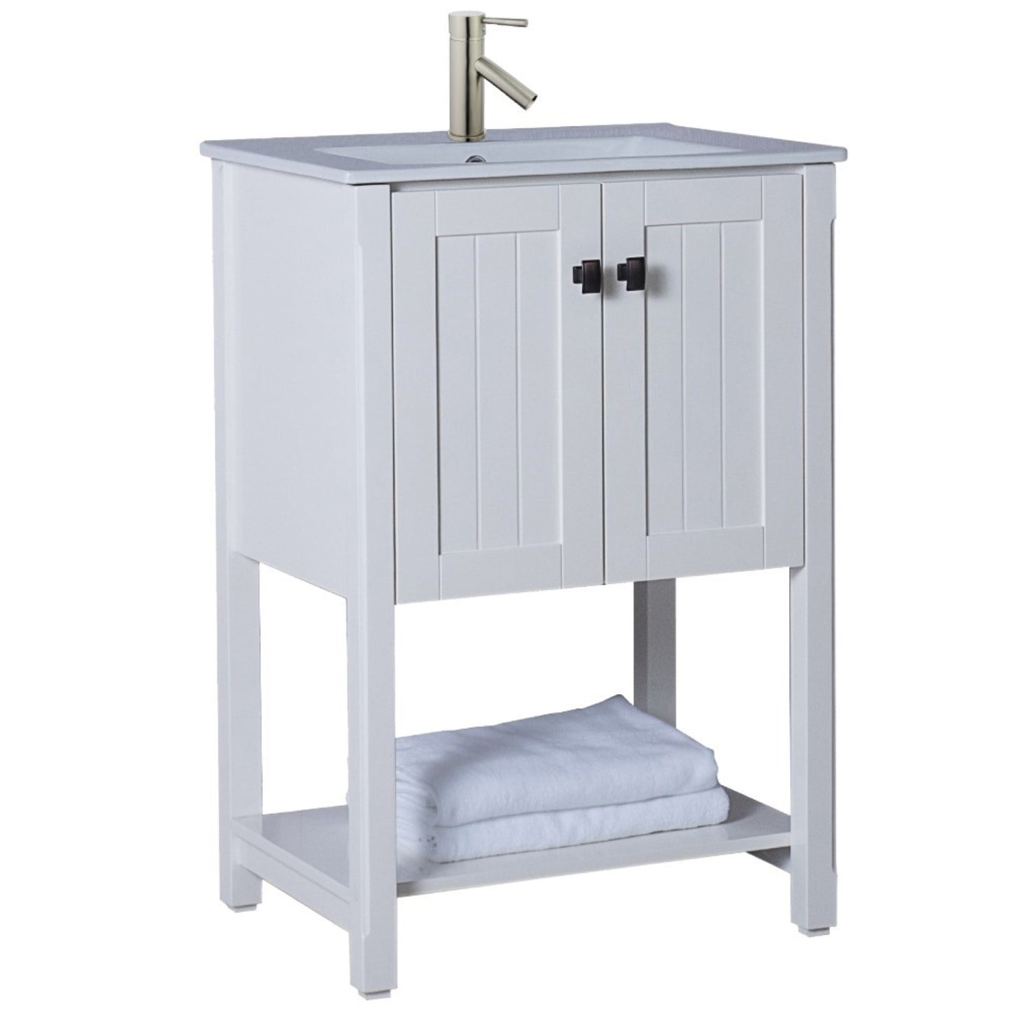24" Single sink vanity manufactured wood white