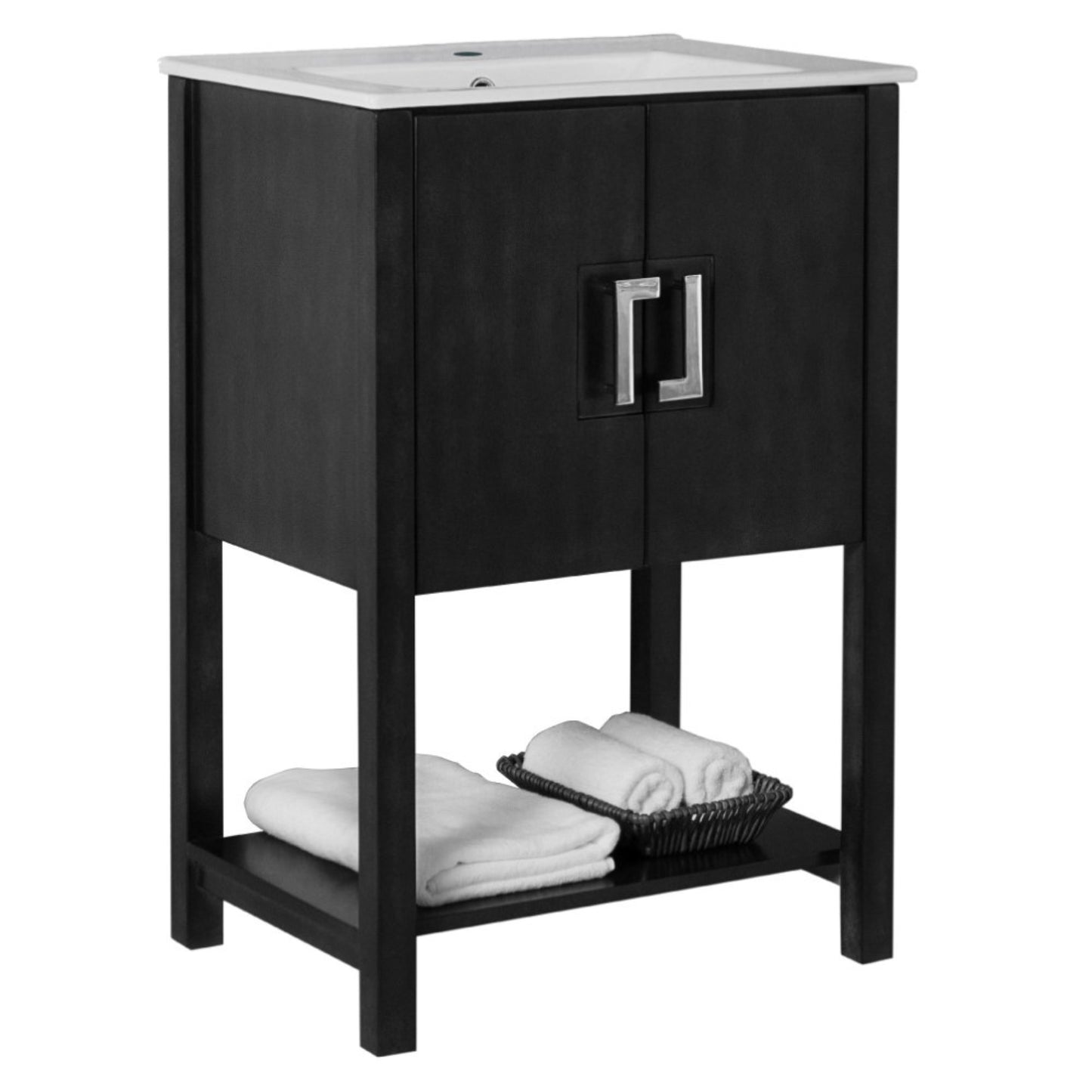 24" Single sink vanity manufactured wood sable walnut