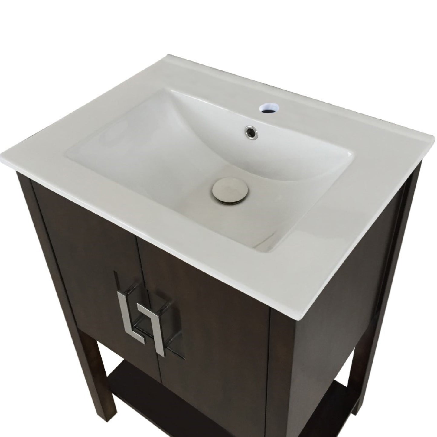 24" Single sink vanity manufactured wood sable walnut