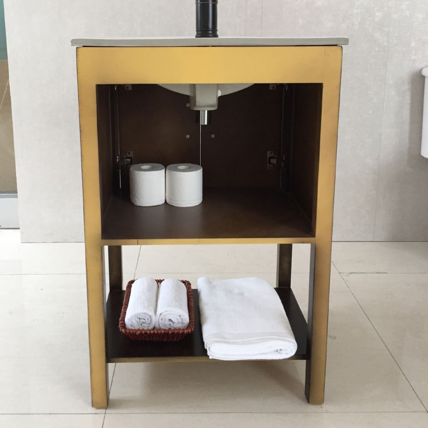 24" Single sink vanity manufactured wood sable walnut
