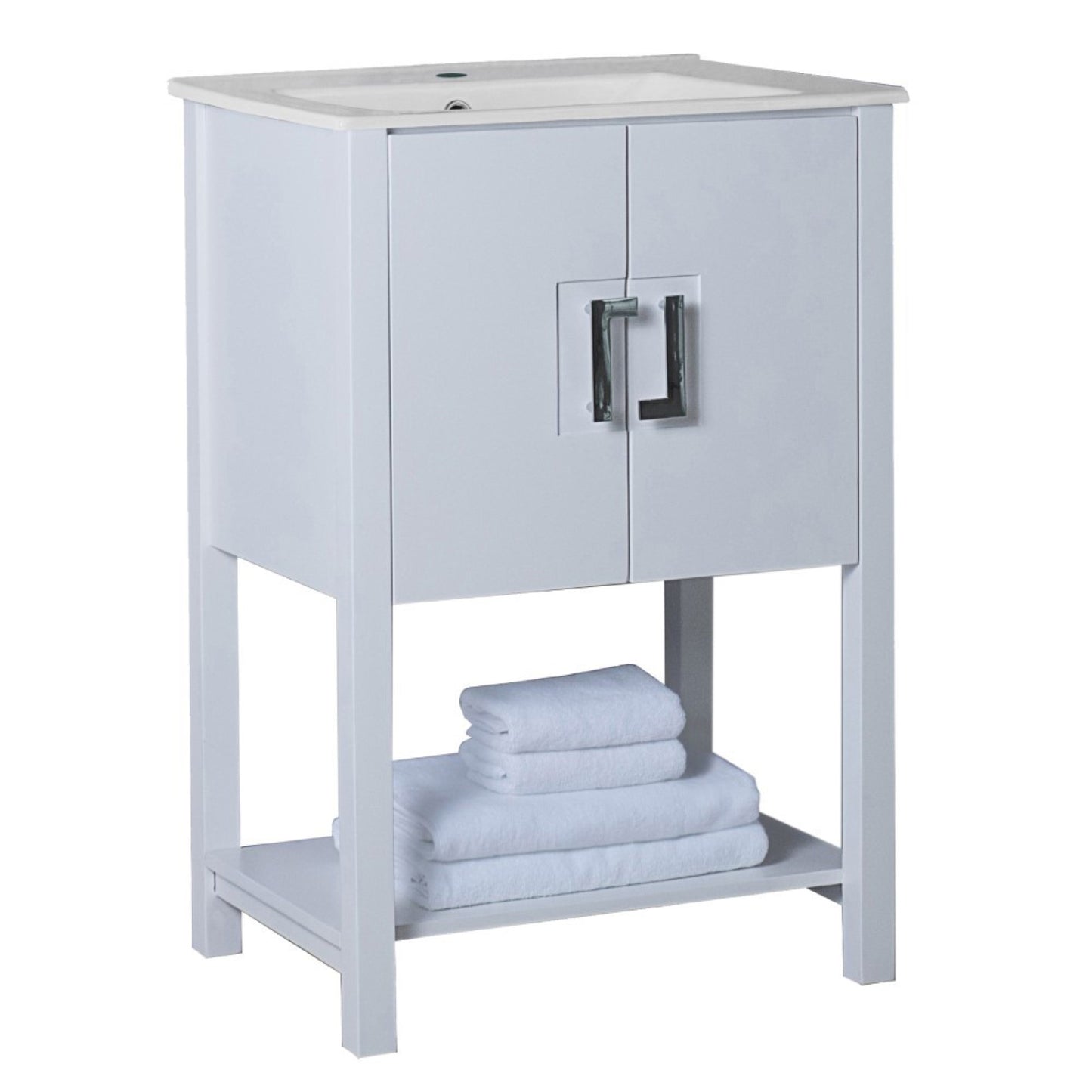 24" Single sink vanity manufactured wood white