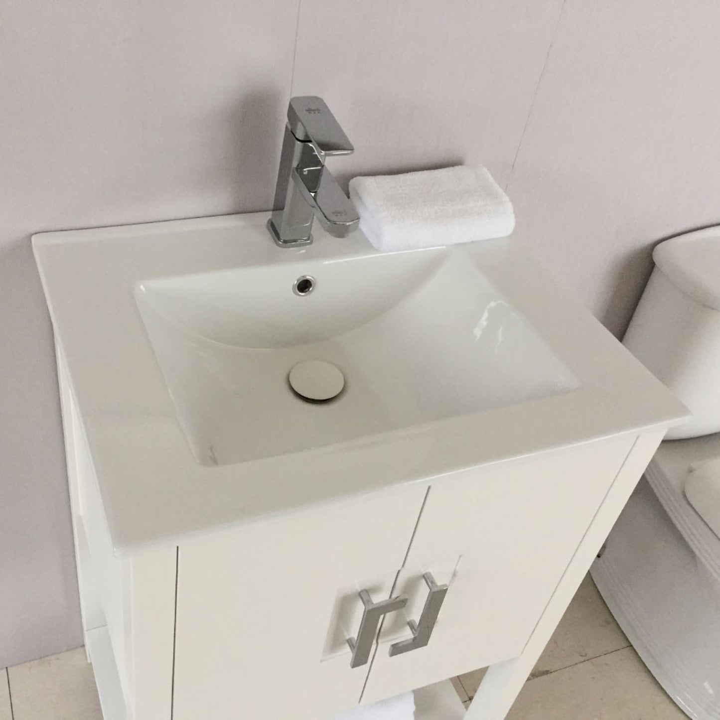 24" Single sink vanity manufactured wood white