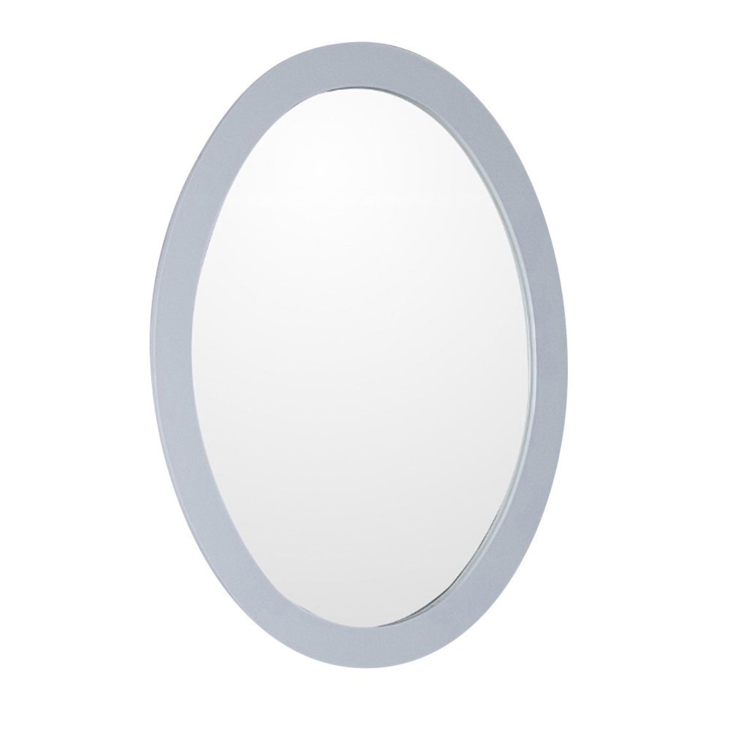 Oval framed mirror manufactured wood white