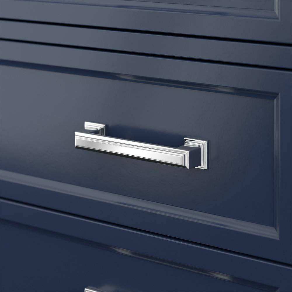 Affinity 31" Modern Bathroom Vanity in Blue Cabinet Carrara White Marble Countertop