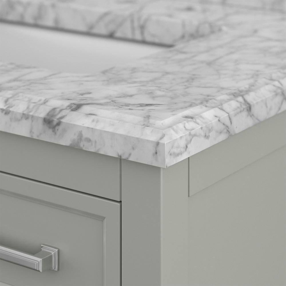 Affinity 31" Modern Bathroom Vanity in Gray Cabinet Carrara White Marble Countertop