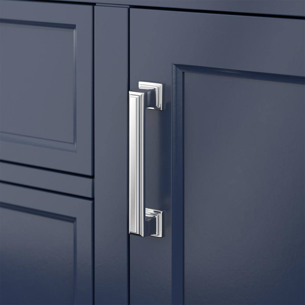 Affinity 49" Modern Bathroom Vanity in Blue Cabinet Carrara White Marble Countertop