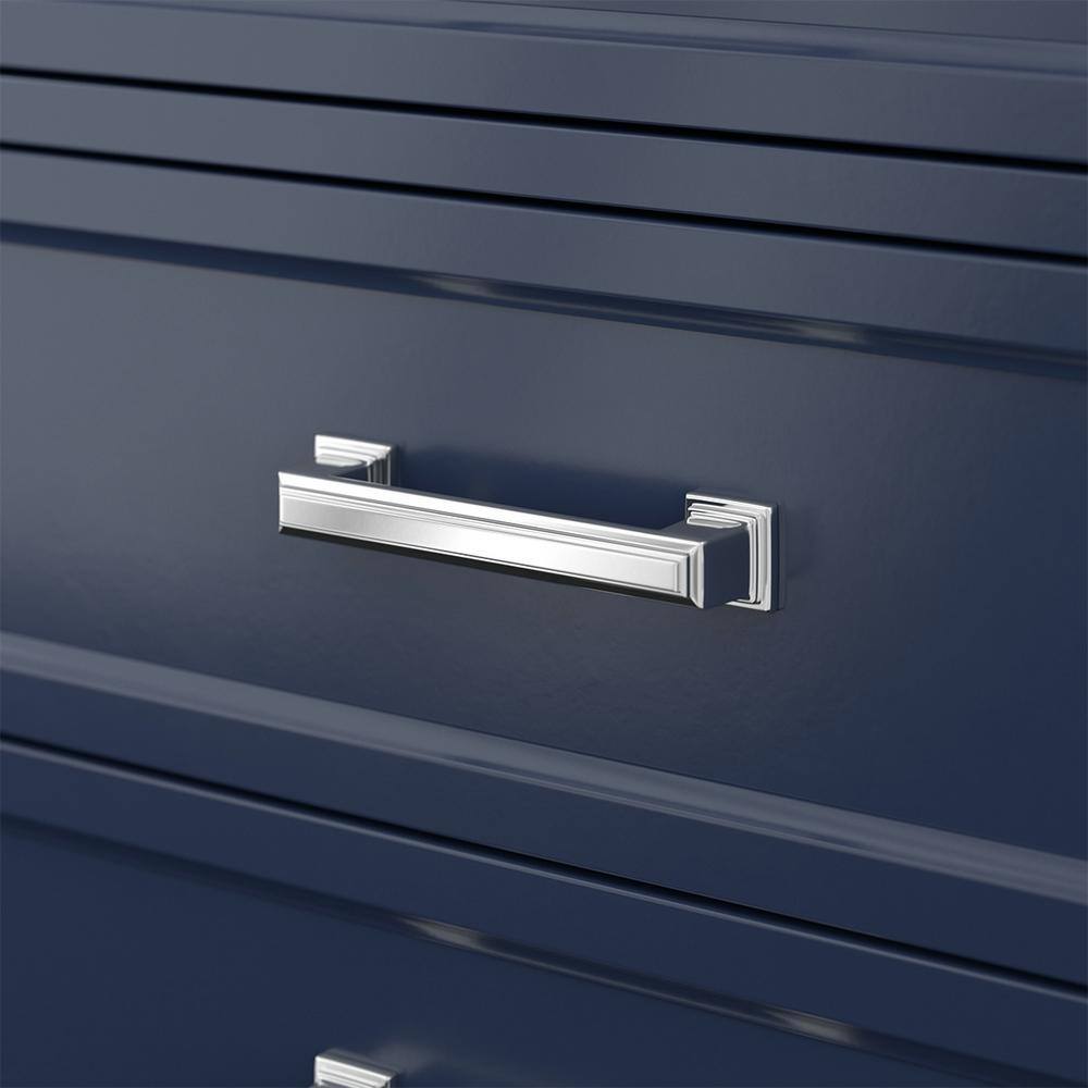 Affinity 49" Modern Bathroom Vanity in Blue Cabinet Carrara White Marble Countertop