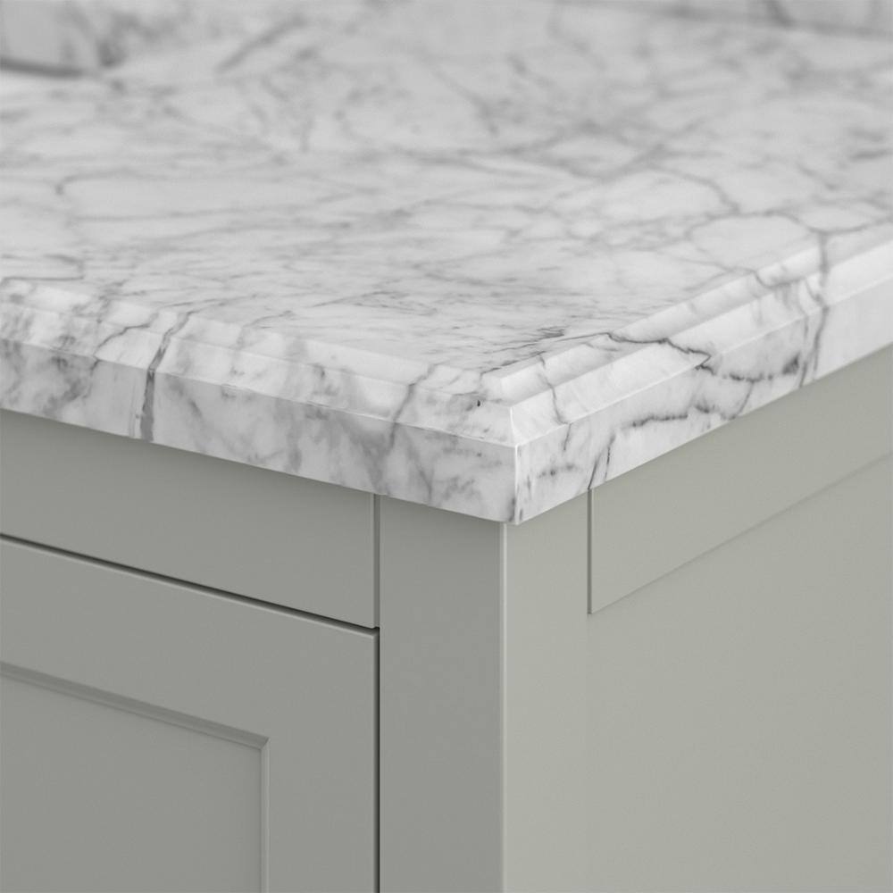 Affinity 49" Modern Bathroom Vanity in Gray Cabinet Carrara White Marble Countertop
