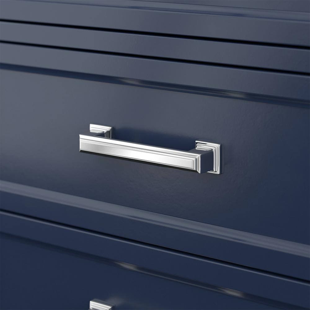Affinity 61" Modern Bathroom Vanity in Blue Cabinet Carrara White Marble Countertop