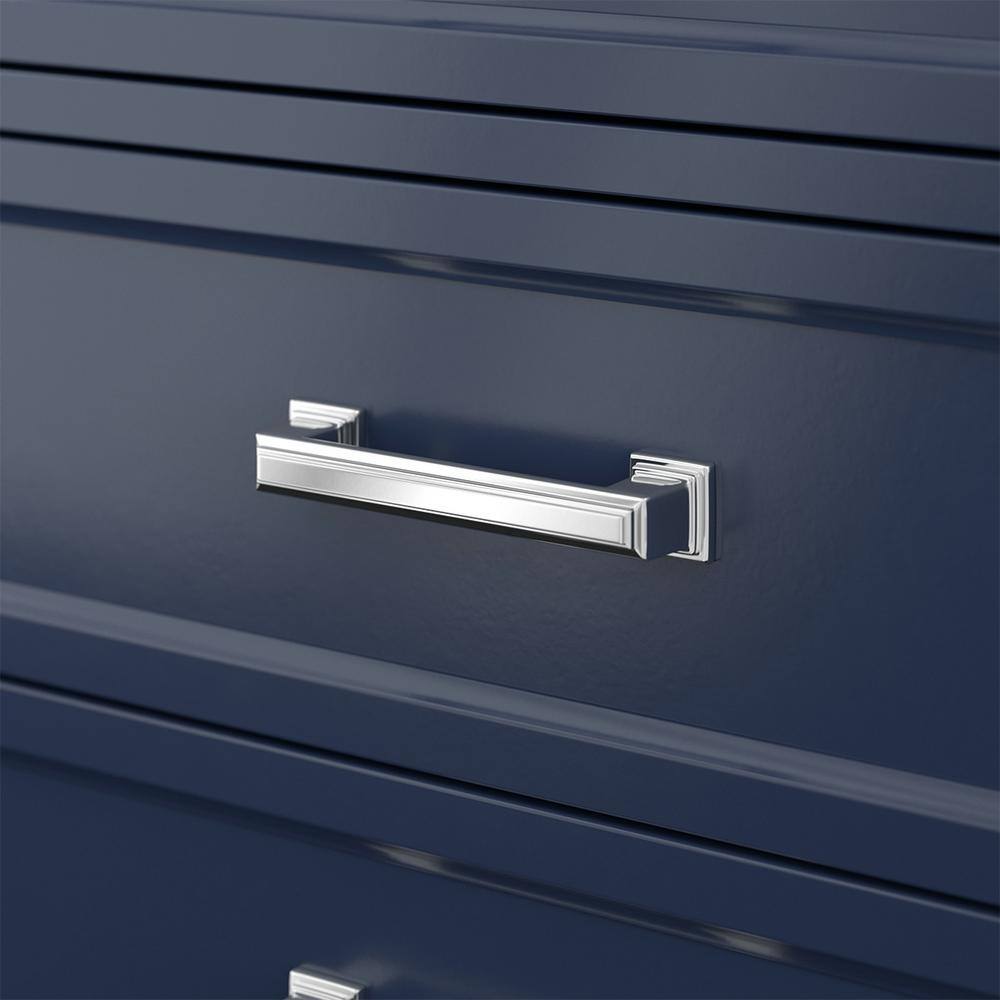Affinity 72" Modern Bathroom Vanity in Blue Cabinet Carrara White Marble Countertop