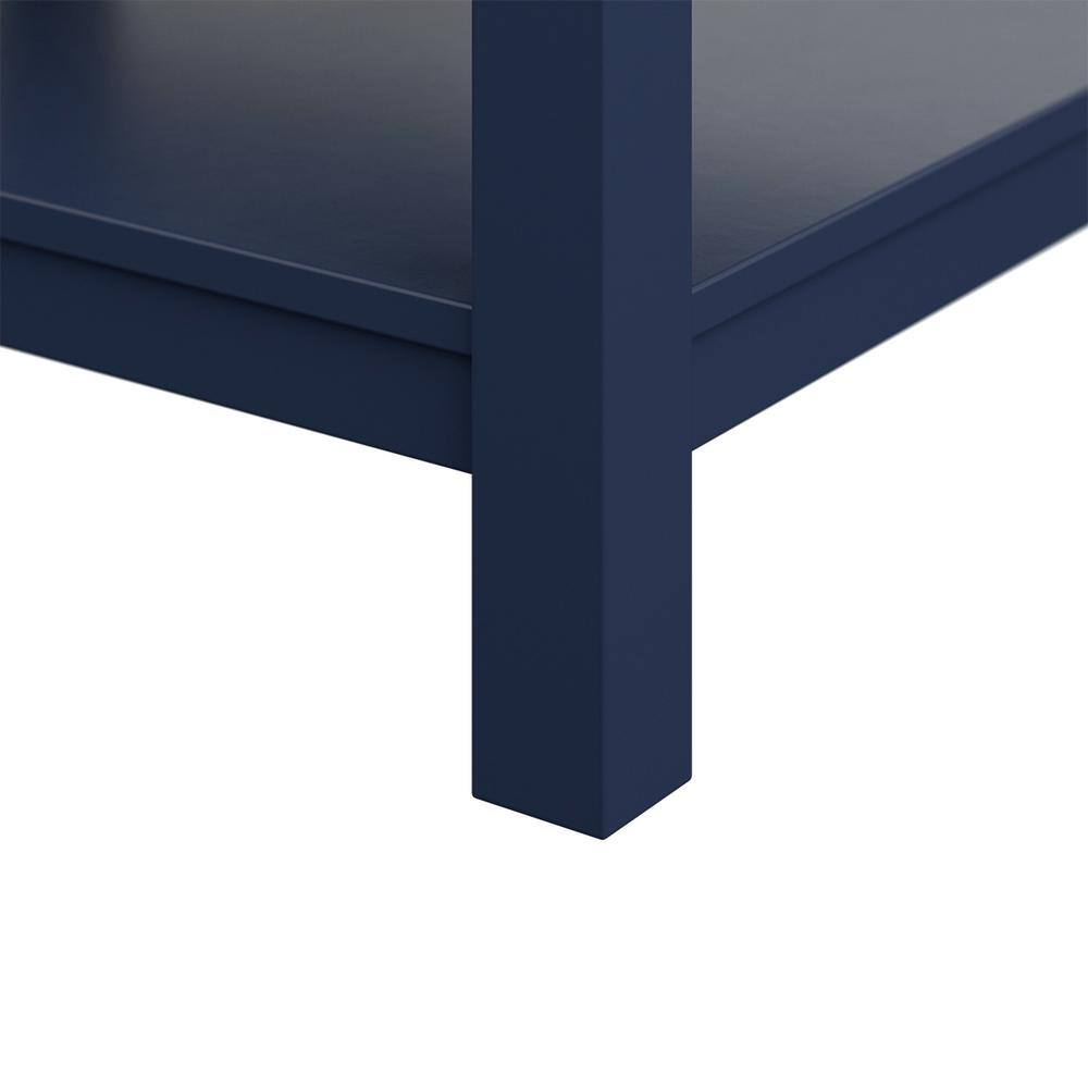 Affinity 72" Modern Bathroom Vanity in Blue Cabinet Carrara White Marble Countertop