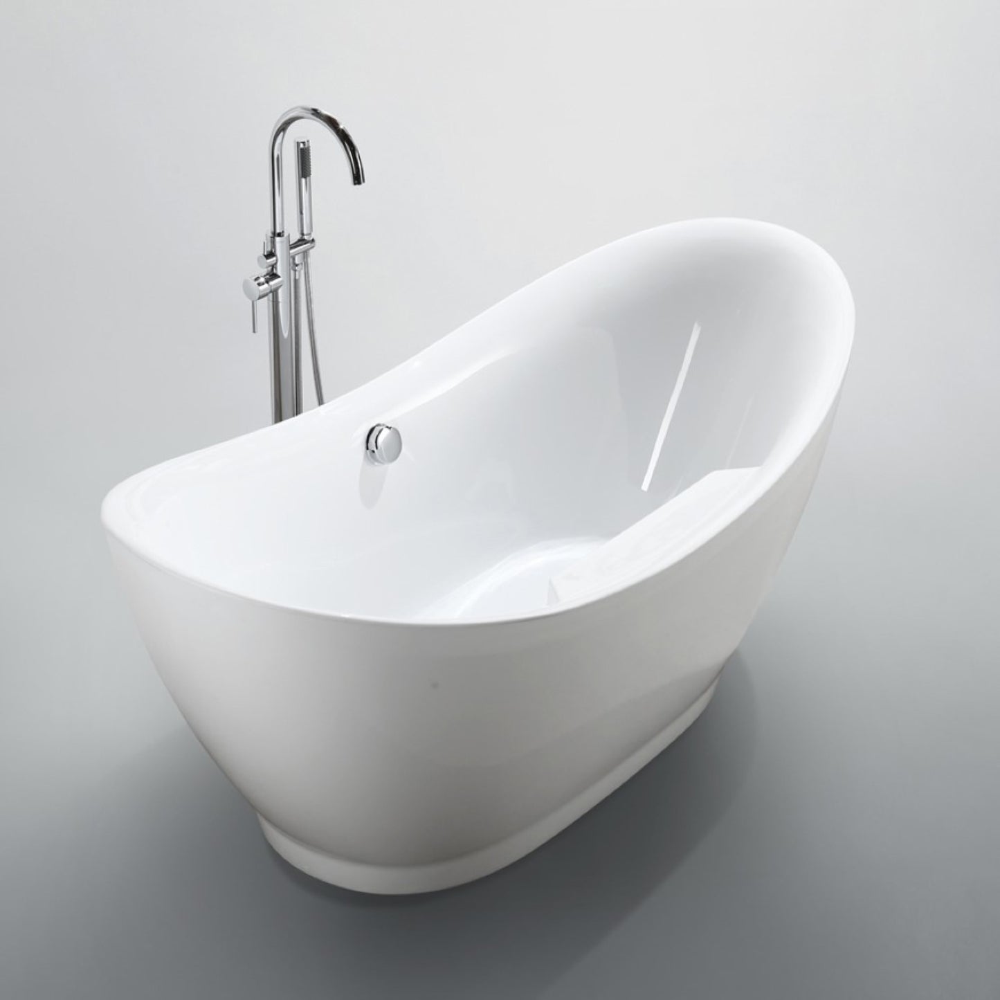 Salerno 68" Freestanding Bathtub in Glossy White