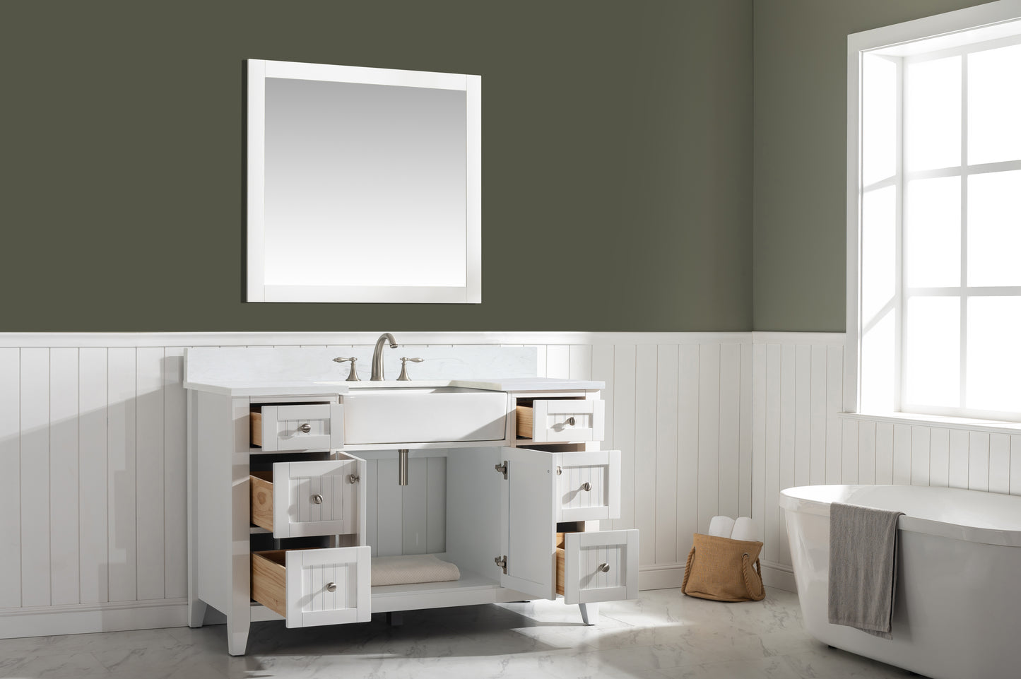 Burbank 54" Single Vanity in White