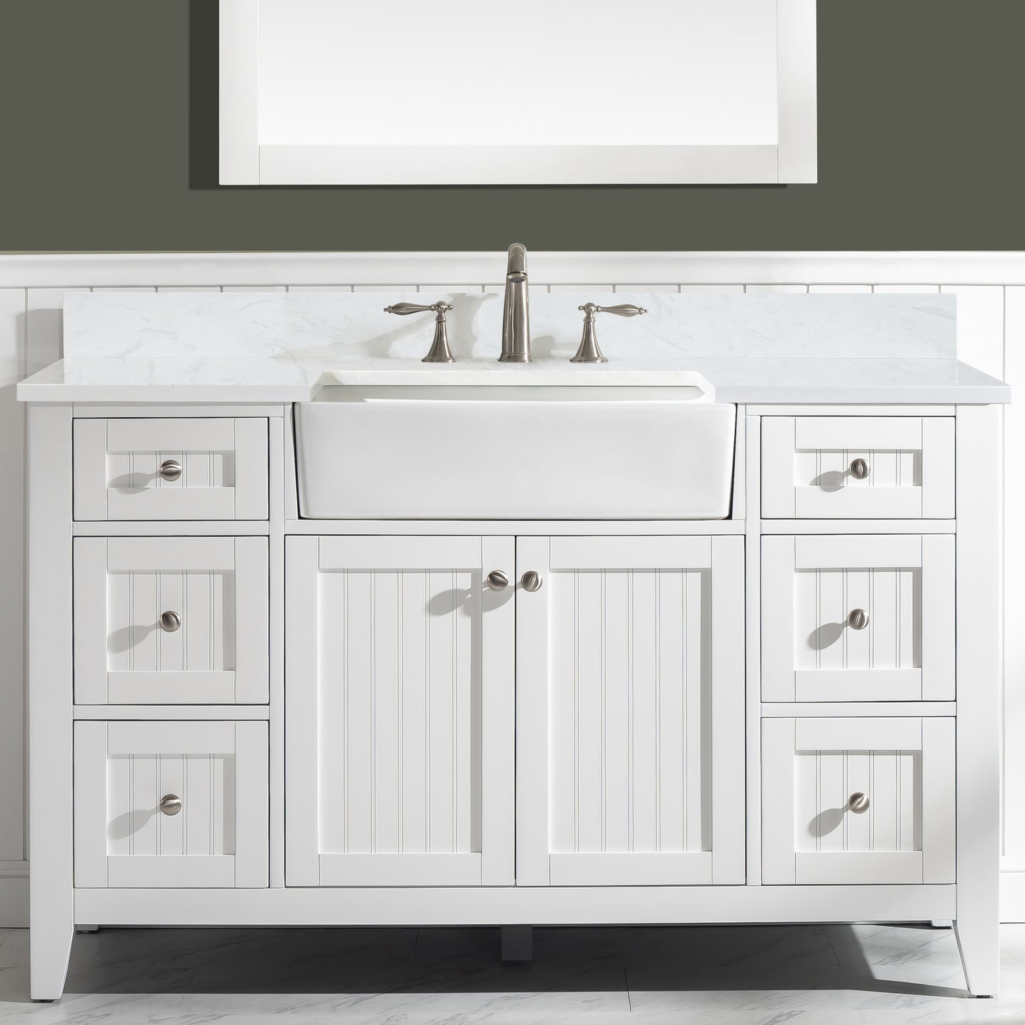 Burbank 54" Single Vanity in White