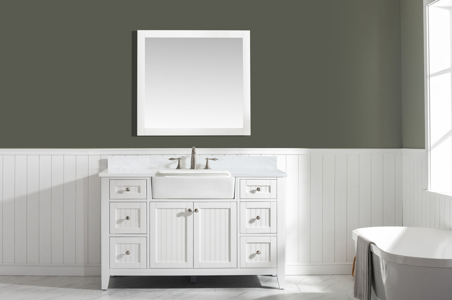 Burbank 54" Single Vanity in White