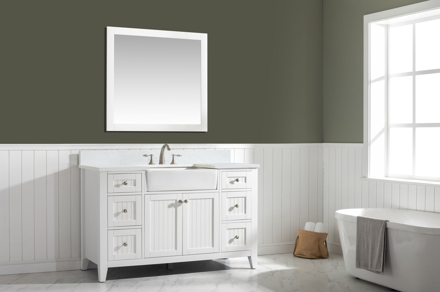 Burbank 54" Single Vanity in White