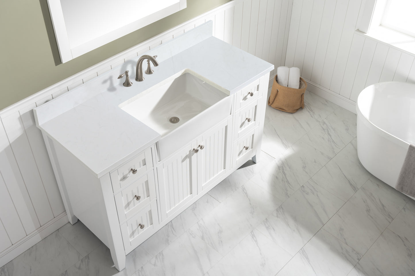 Burbank 54" Single Vanity in White
