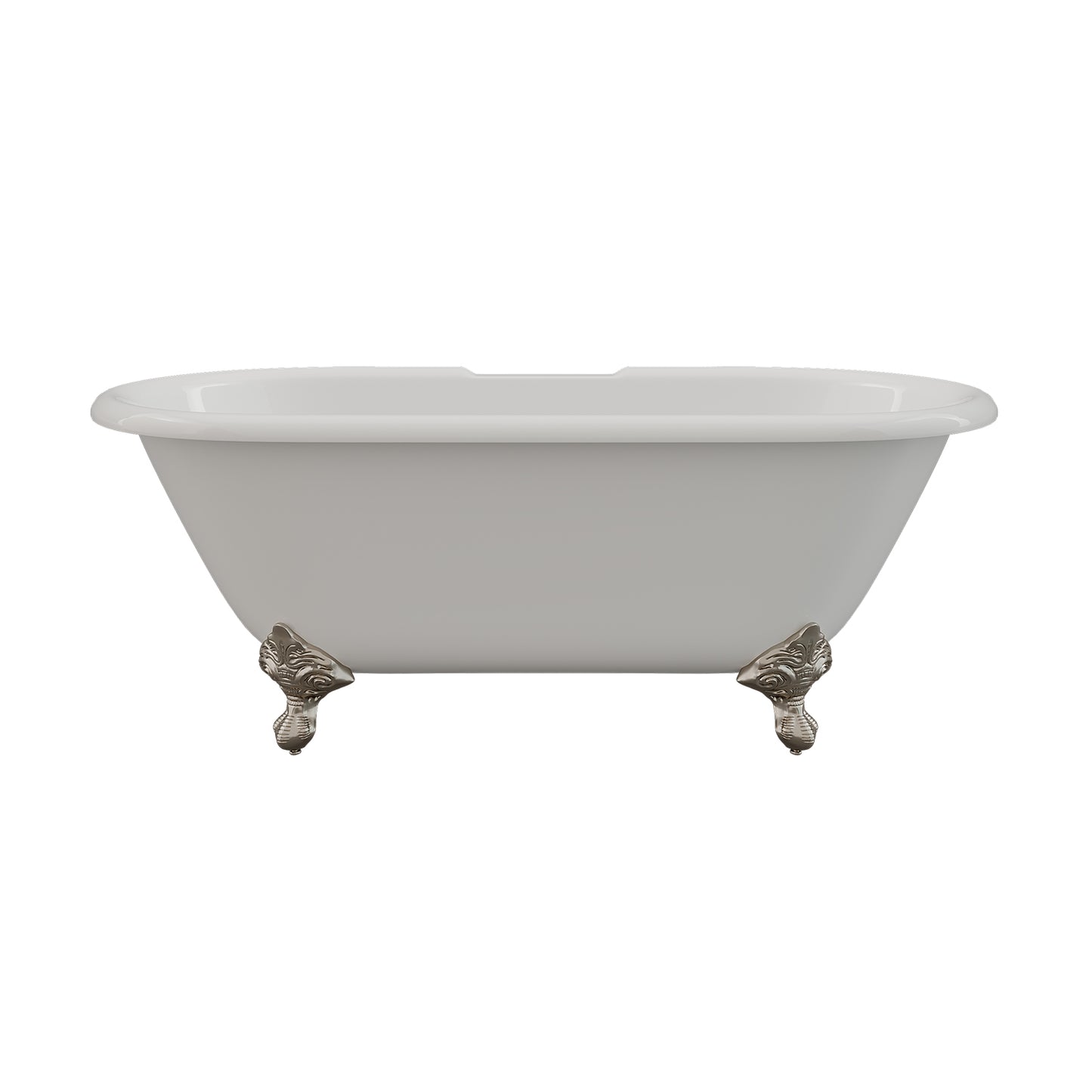 Cast Iron Double Ended Clawfoot Tub 60" X 30" with 7" Deck Mount Faucet Drillings and Oil Rubbed Bronze Feet