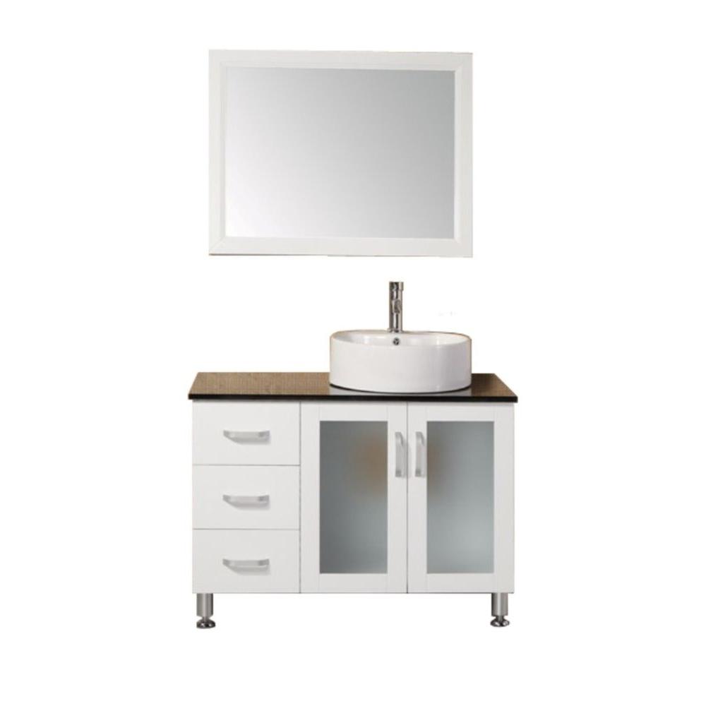 Malibu 39" single Vessel sink vanity in White