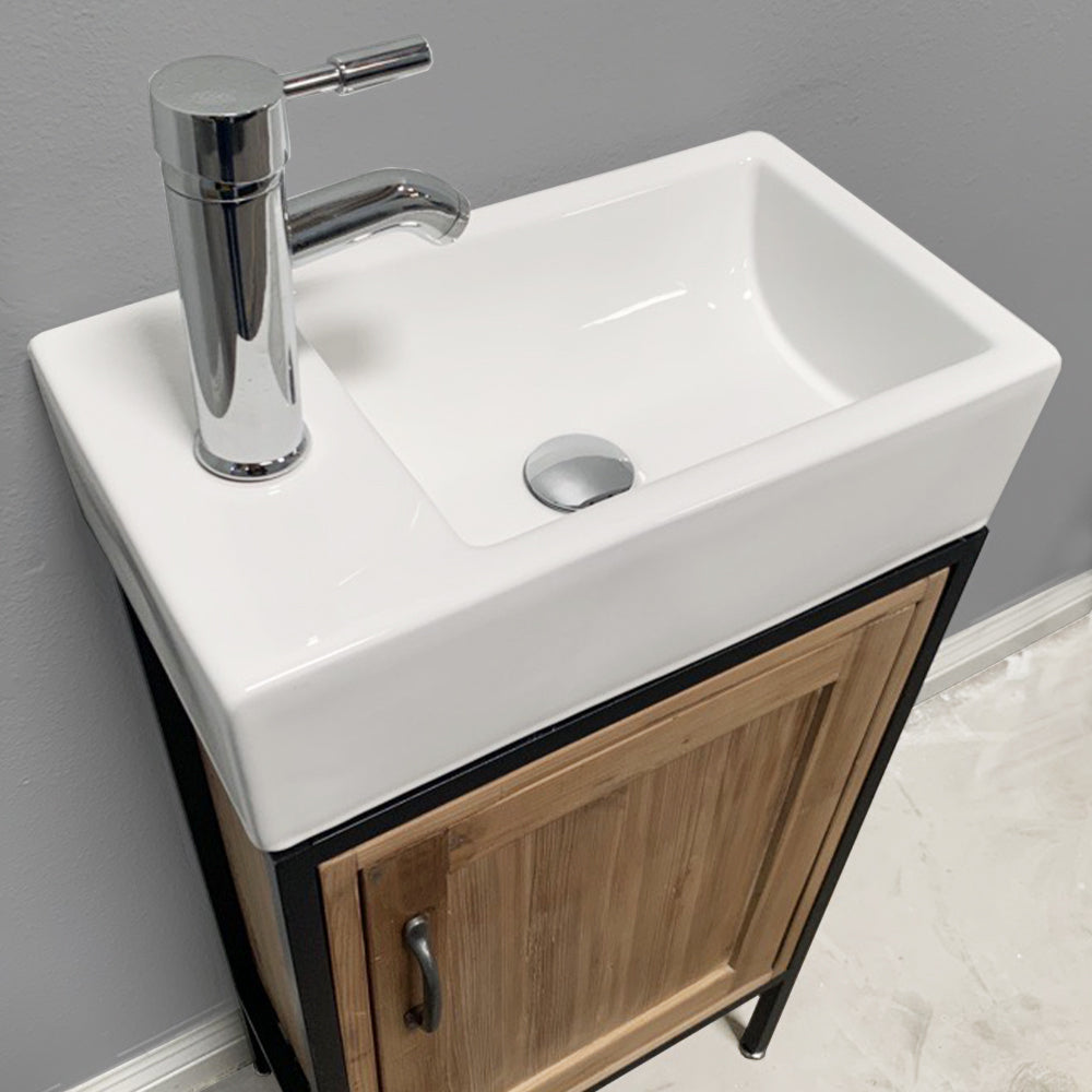 Bristol 18.5" Single Sink Vanity in Walnut