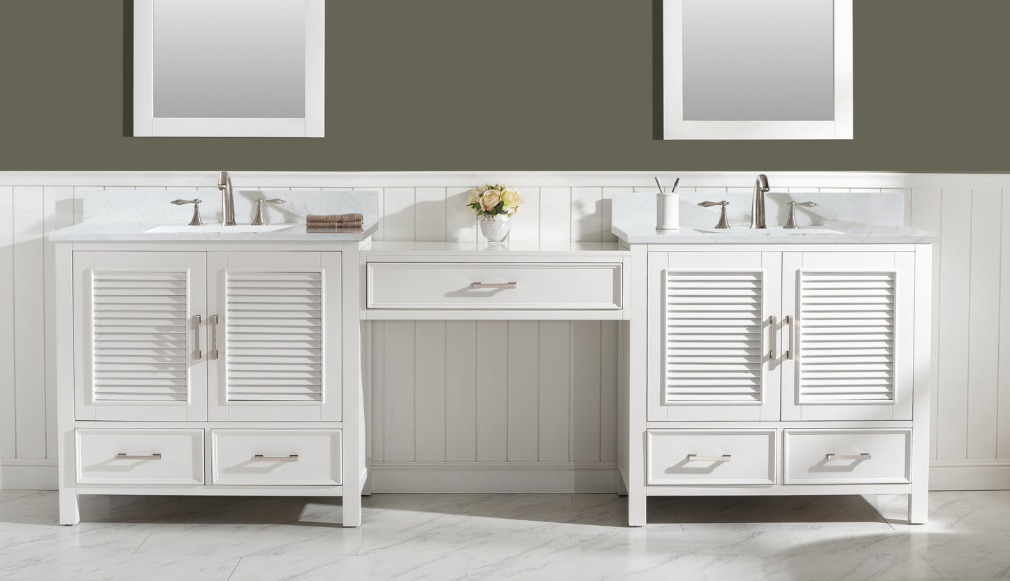 Estate 102" Double Sink Bathroom Vanity Modular Set in White