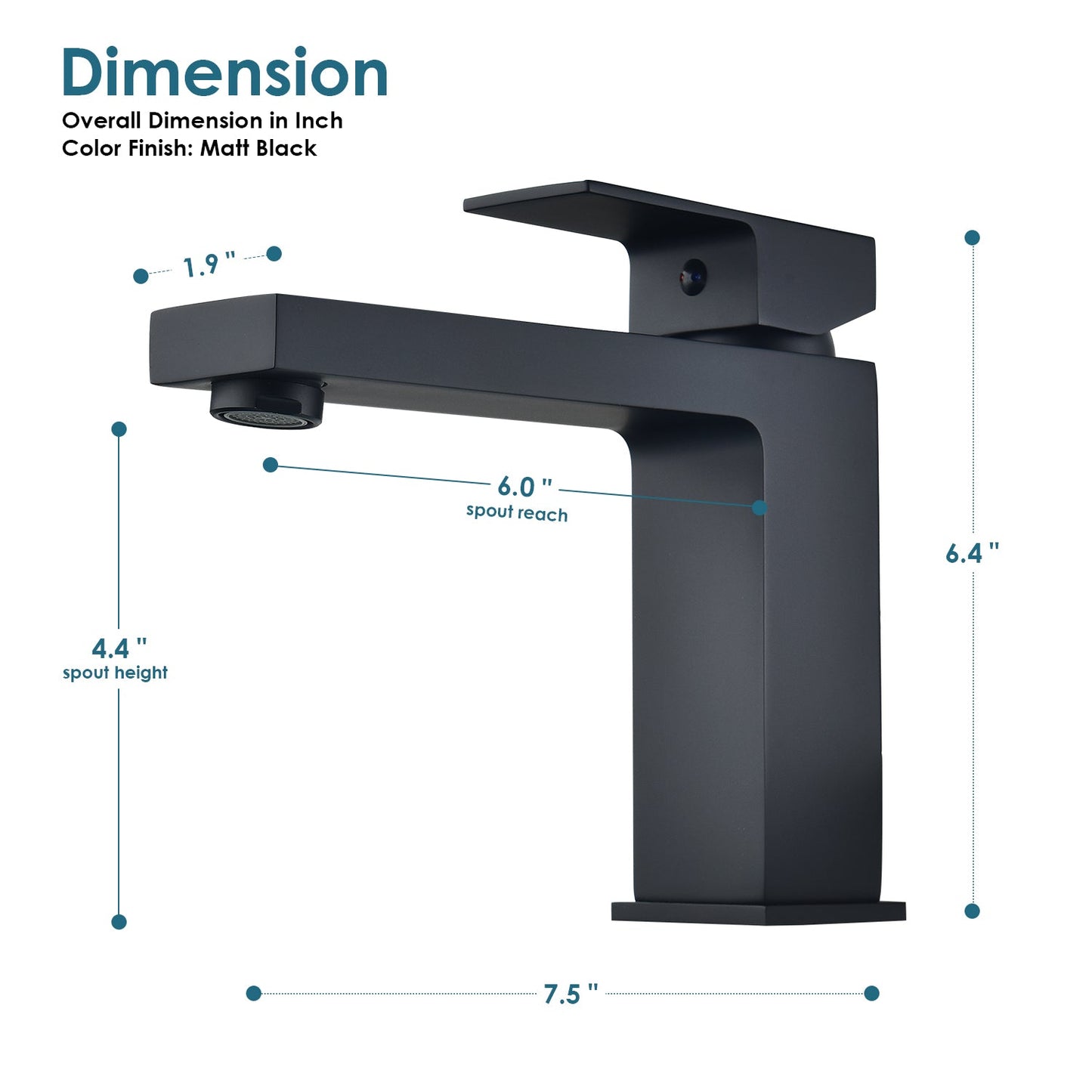 Aalst Single Hole Single Handle Bathroom Faucet in Matte Black