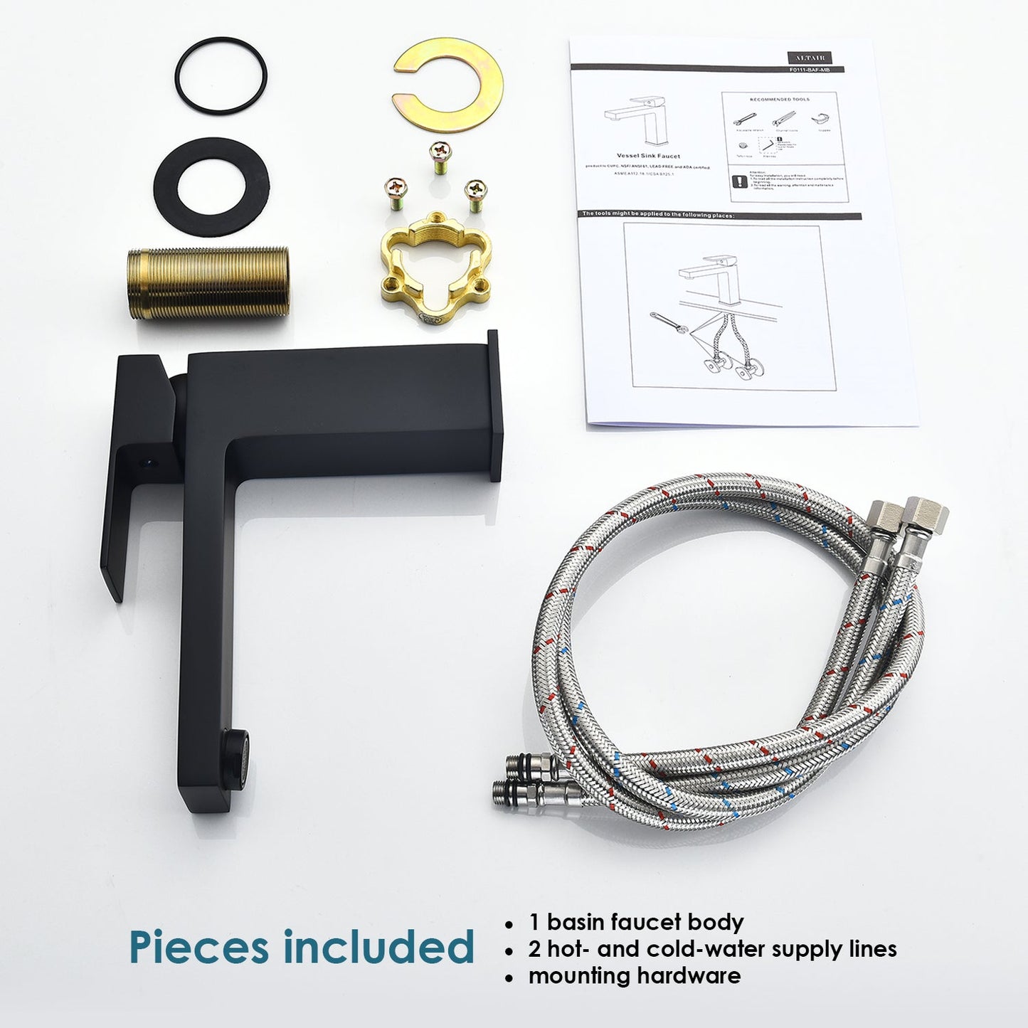Aalst Single Hole Single Handle Bathroom Faucet in Matte Black