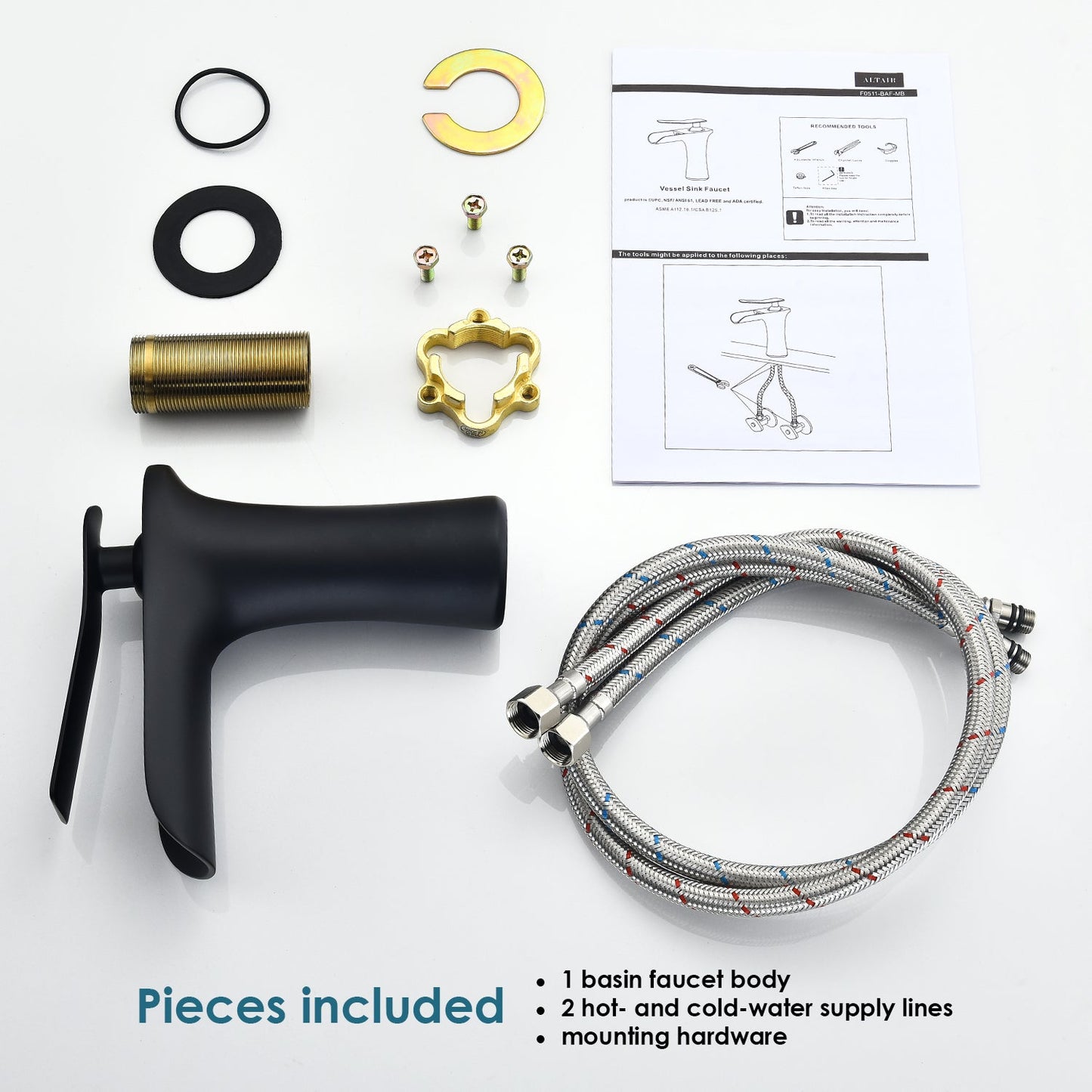 Mayen Single Hole Single-Handle Waterfall Bathroom Faucet in Matte Black
