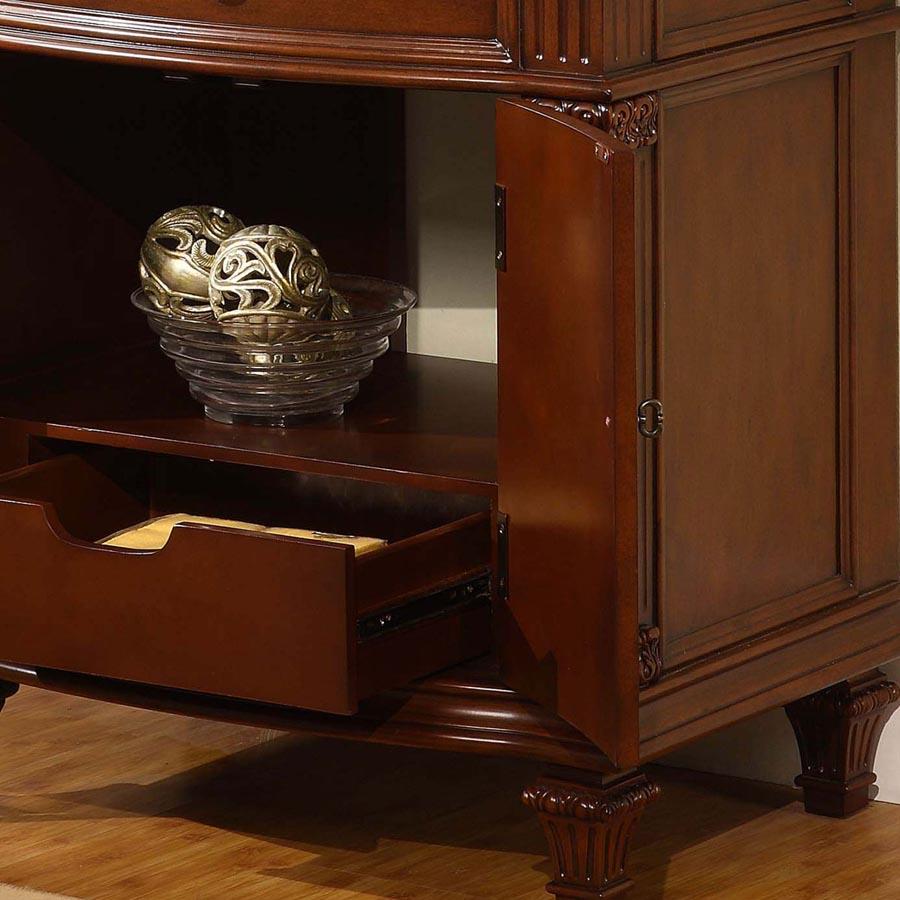 30.5" Single Sink Cabinet - Crema Marfil Top, Undermount Ivory Ceramic Sink (3-hole)