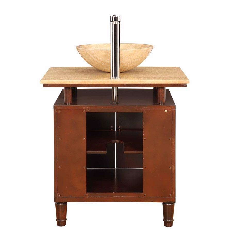29" Single Sink Cabinet - 7/8" Travertine Top - Pre-drilled for topmount sink (1-hole)