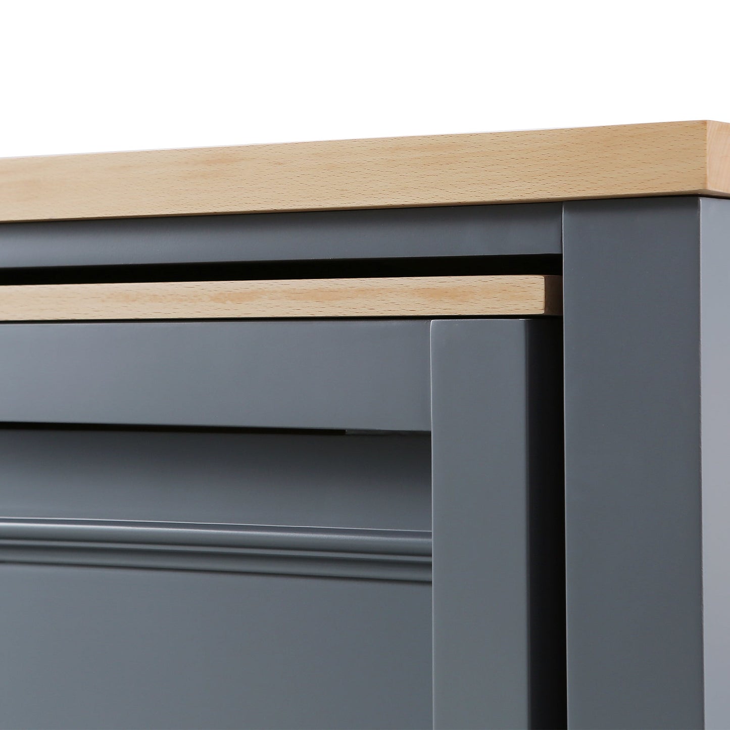 Medley 54 In. Kitchen Island With Slide Out Table in Gray